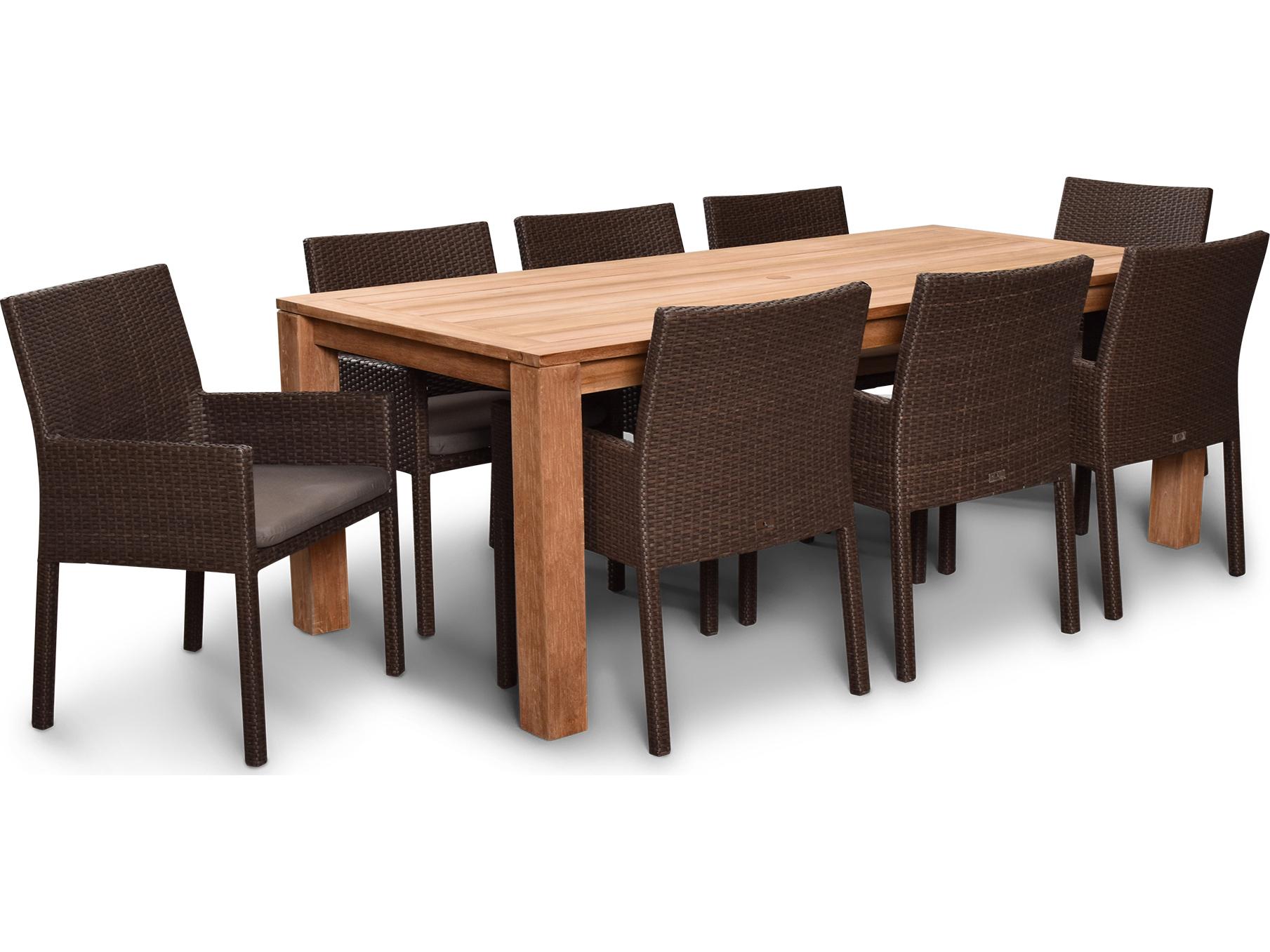 Harmonia Living Arden Wicker 9 Piece Outdoor Patio Dining Set