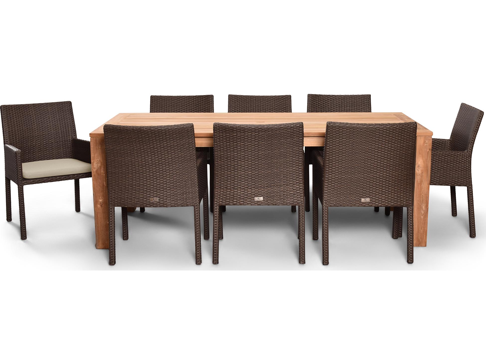 Harmonia Living Arden Wicker 9 Piece Outdoor Patio Dining Set