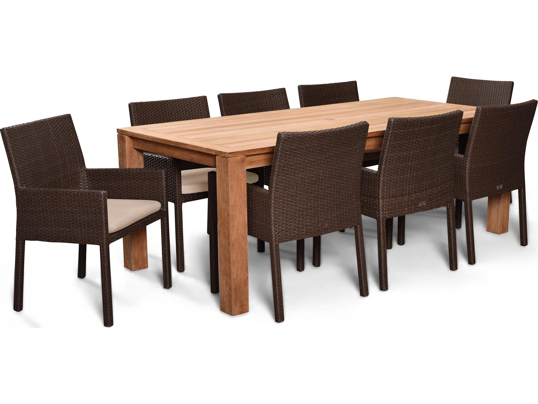 Harmonia Living Arden Wicker 9 Piece Outdoor Patio Dining Set