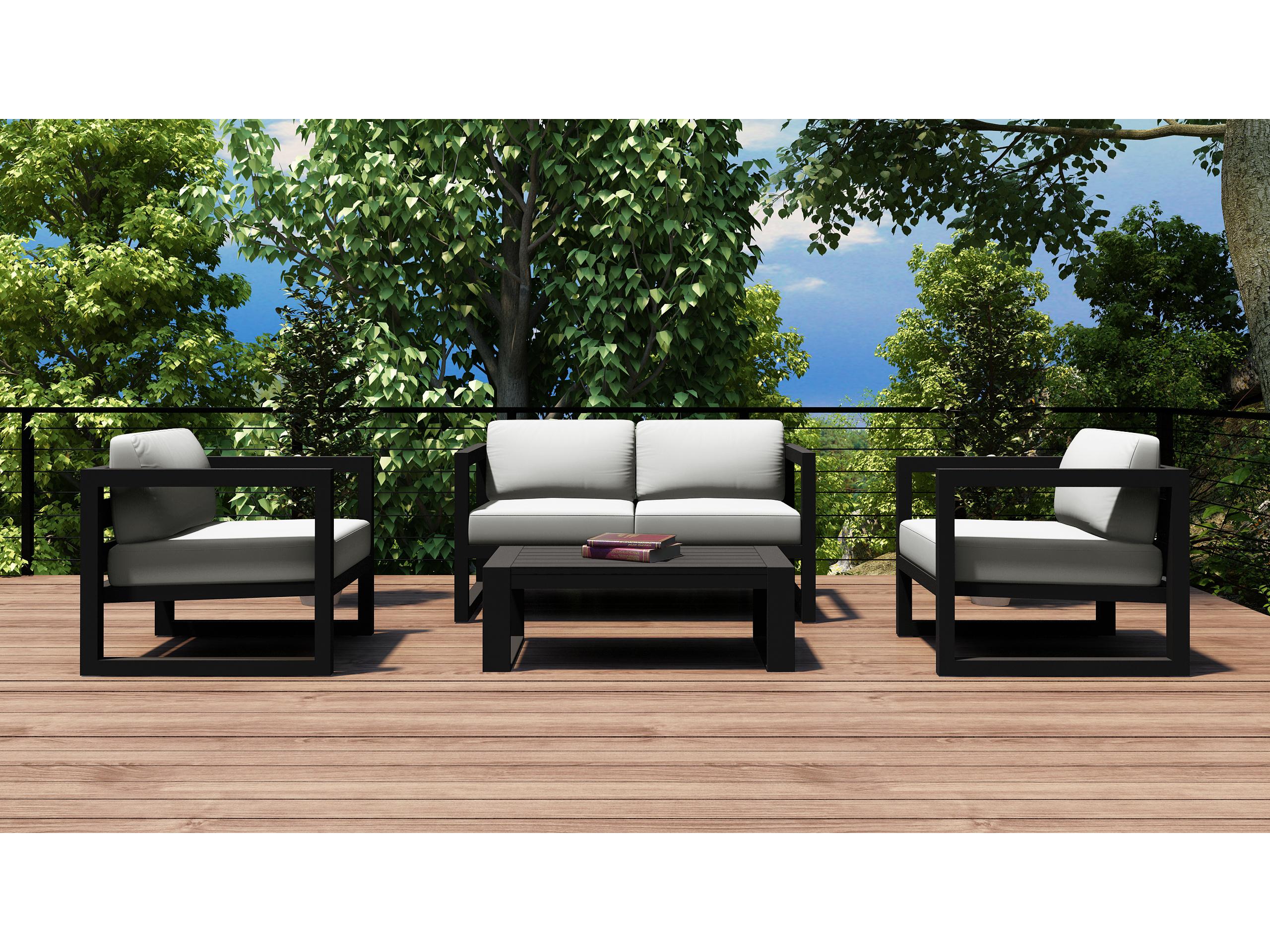 Harmonia Living Avion Aluminum 4 Piece Sofa Outdoor Lounge Set