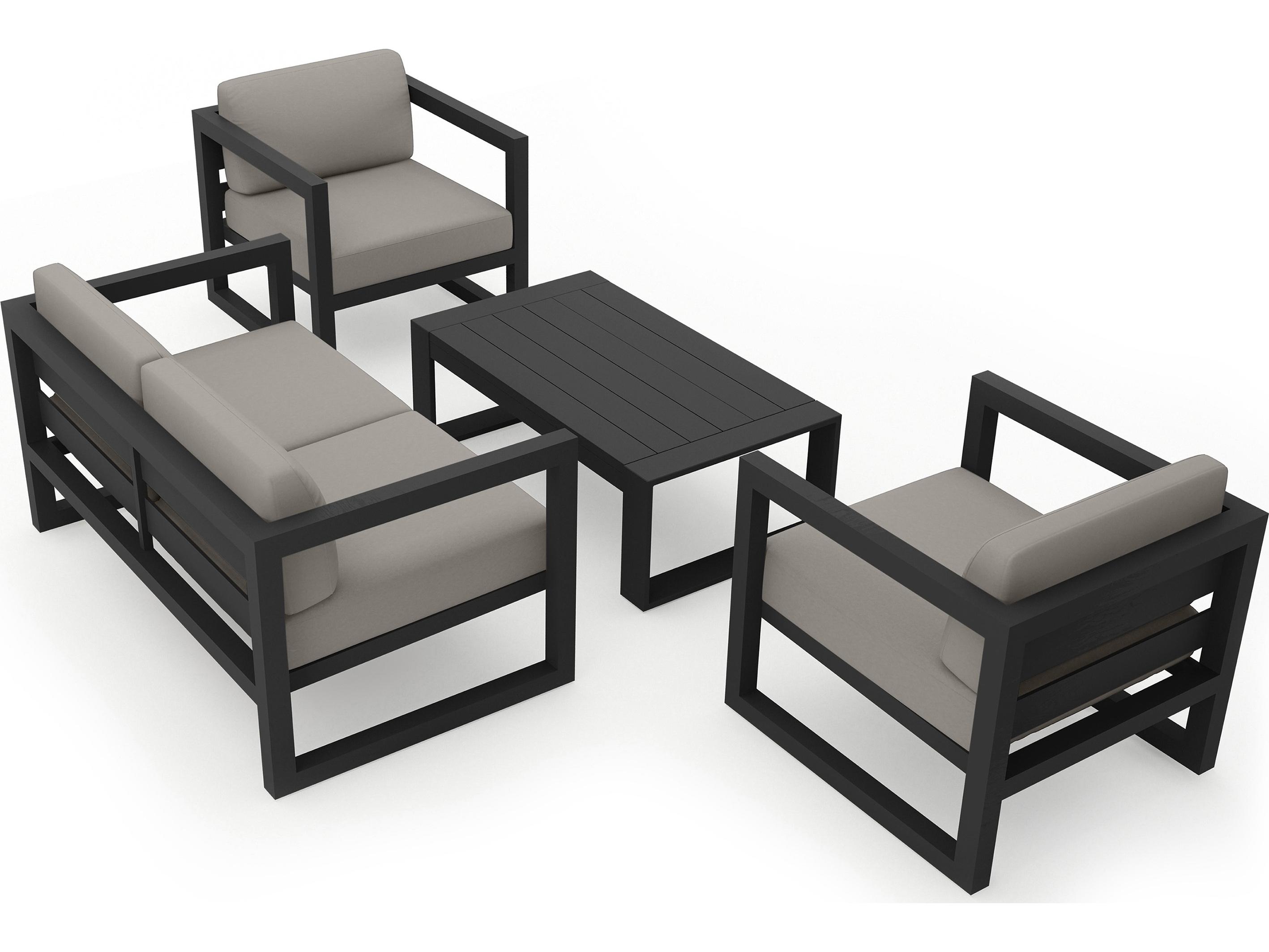 Harmonia Living Avion Aluminum 4 Piece Sofa Outdoor Lounge Set