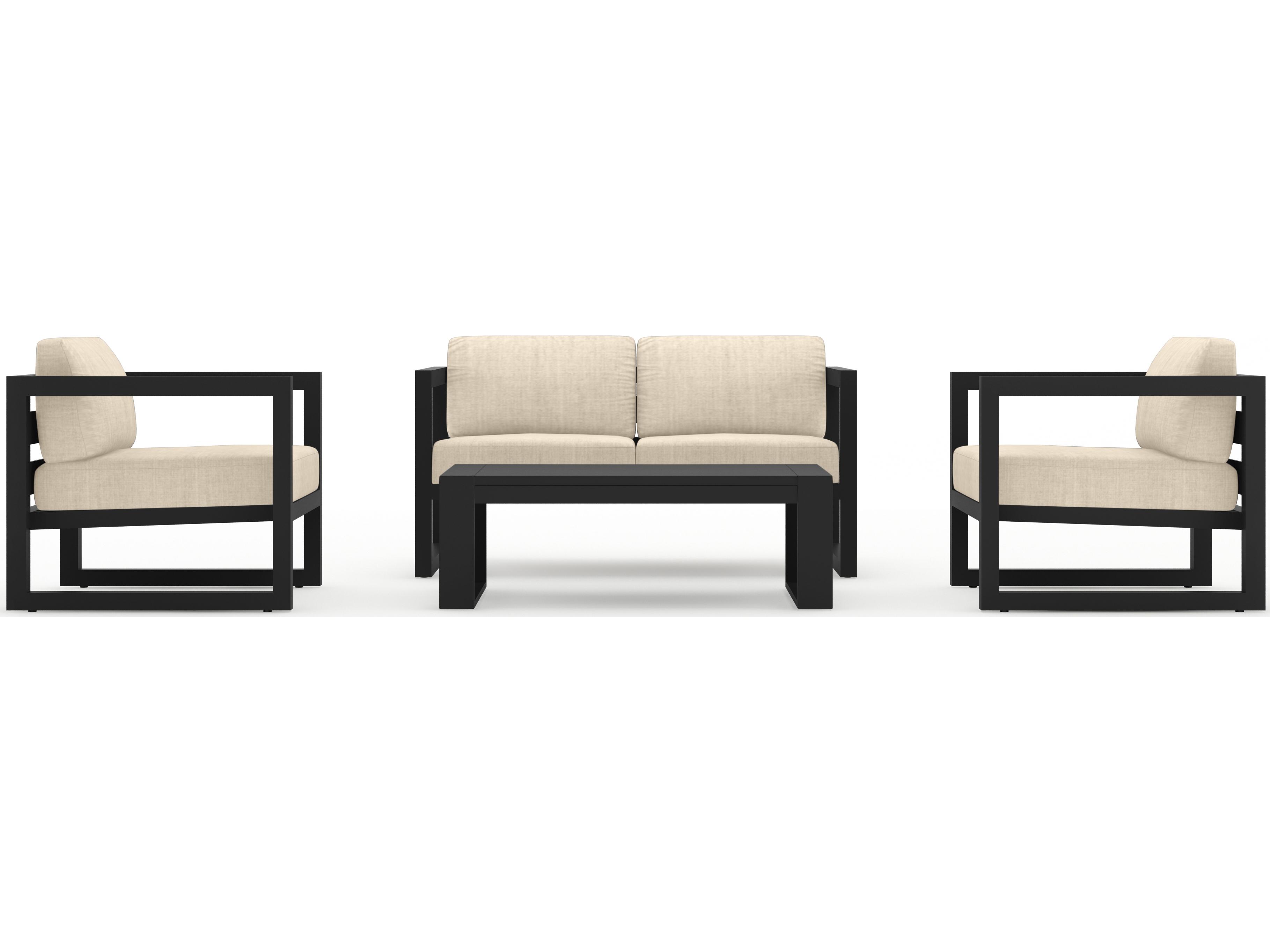 Harmonia Living Avion Aluminum 4 Piece Sofa Outdoor Lounge Set