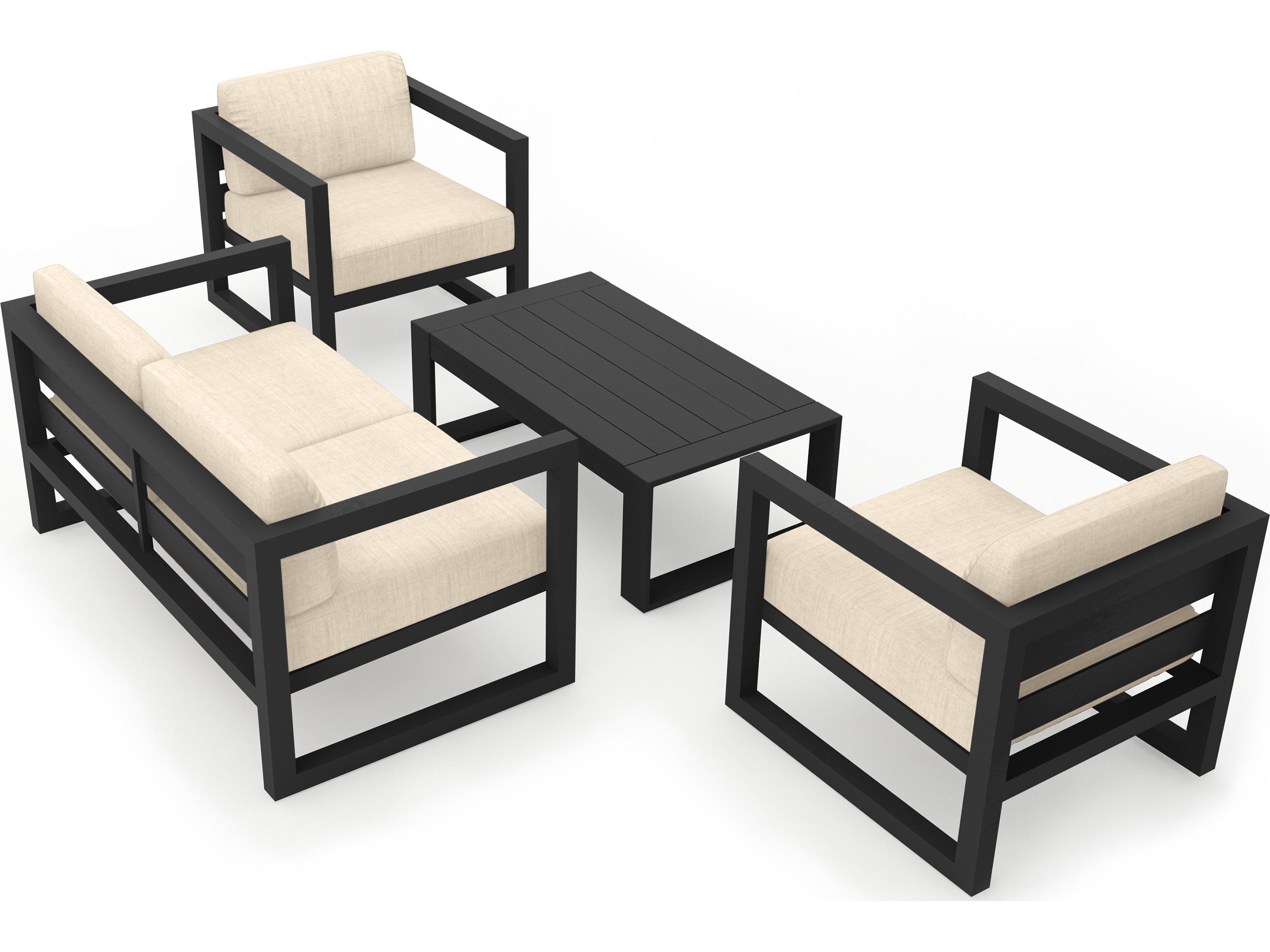 Harmonia Living Avion Aluminum 4 Piece Sofa Outdoor Lounge Set