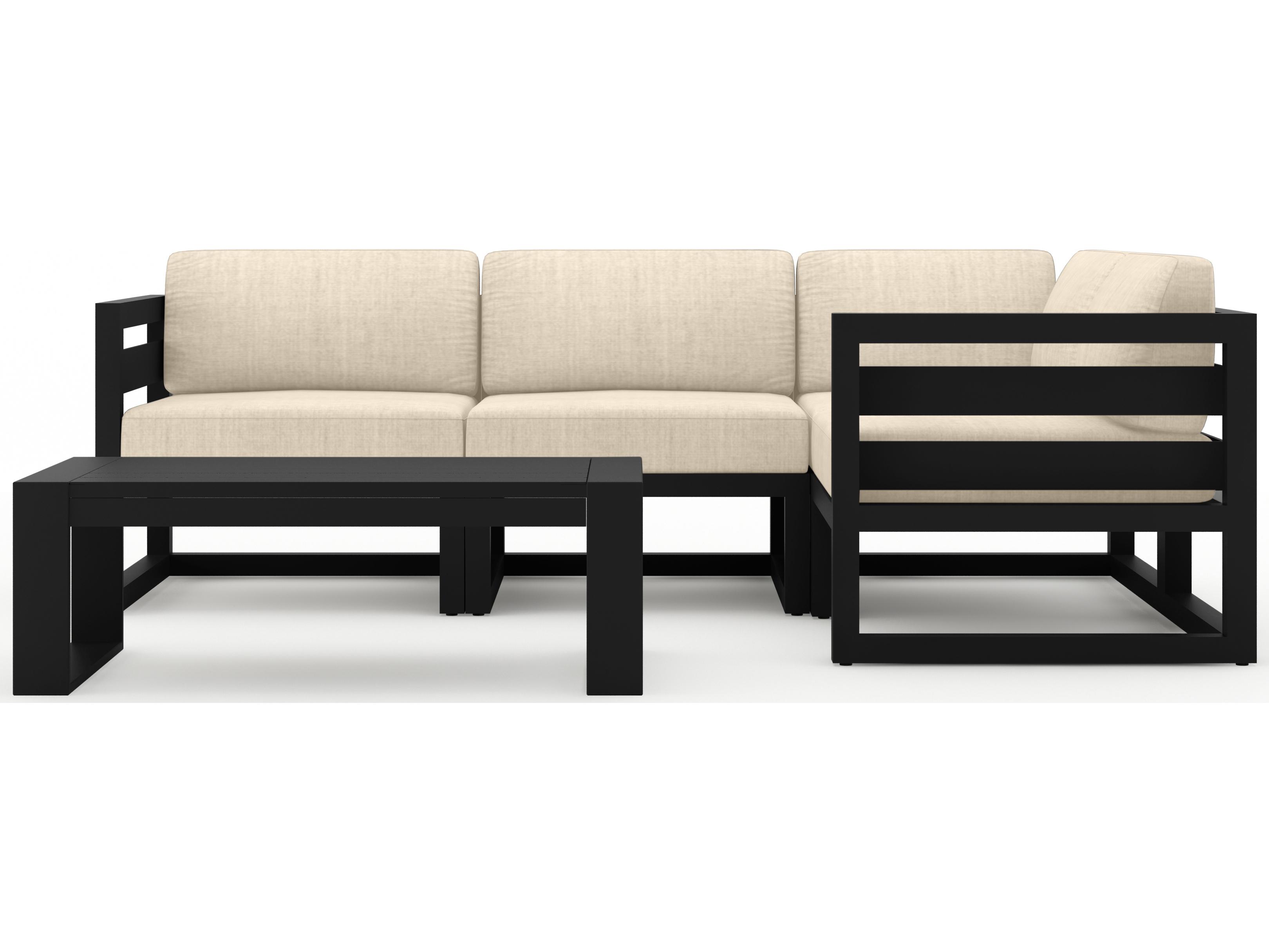 Harmonia Living Avion Aluminum 5 Piece Sectional Outdoor Patio Lounge Set