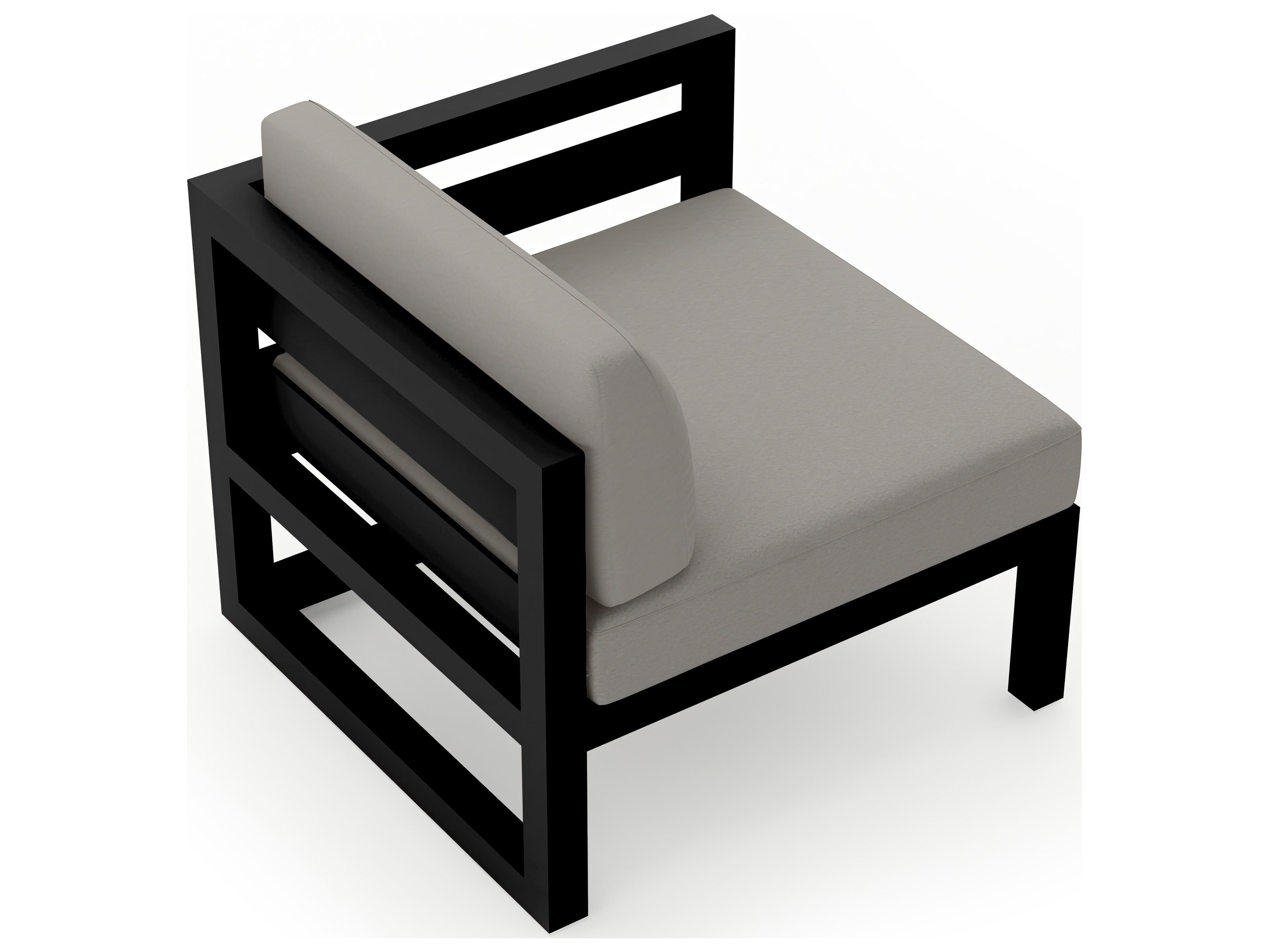 Harmonia Living Avion Aluminum Right Arm Section Outdoor Patio Lounge Chair