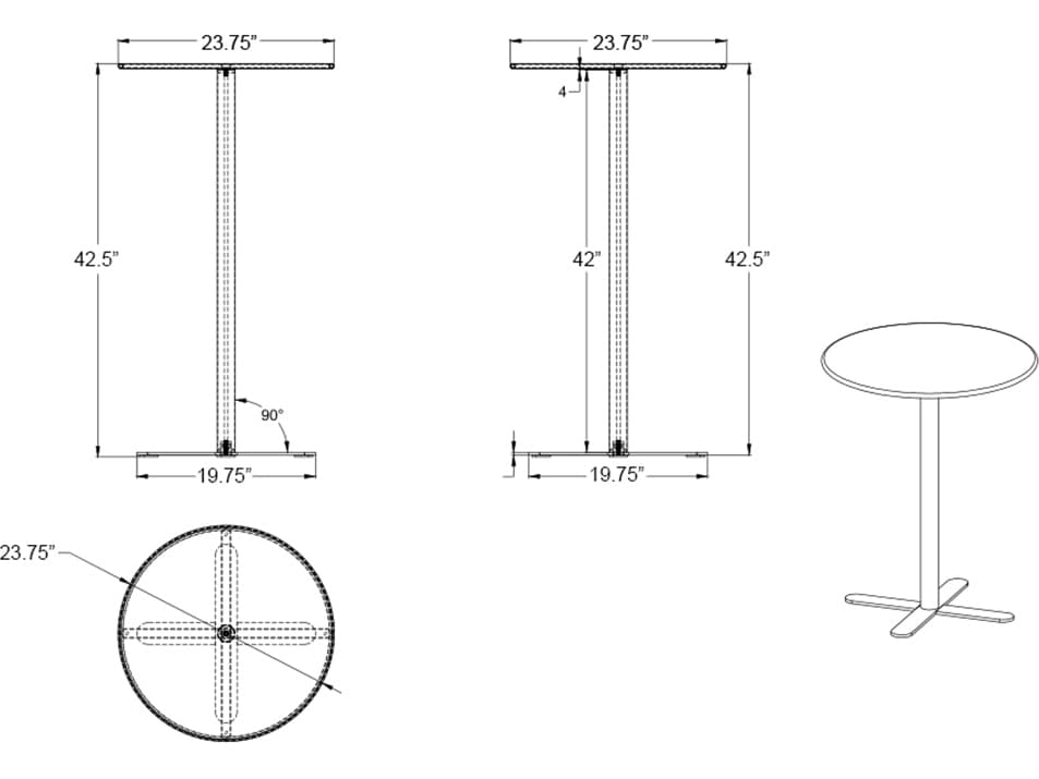 Harmonia Living Betty Steel Round Bar table