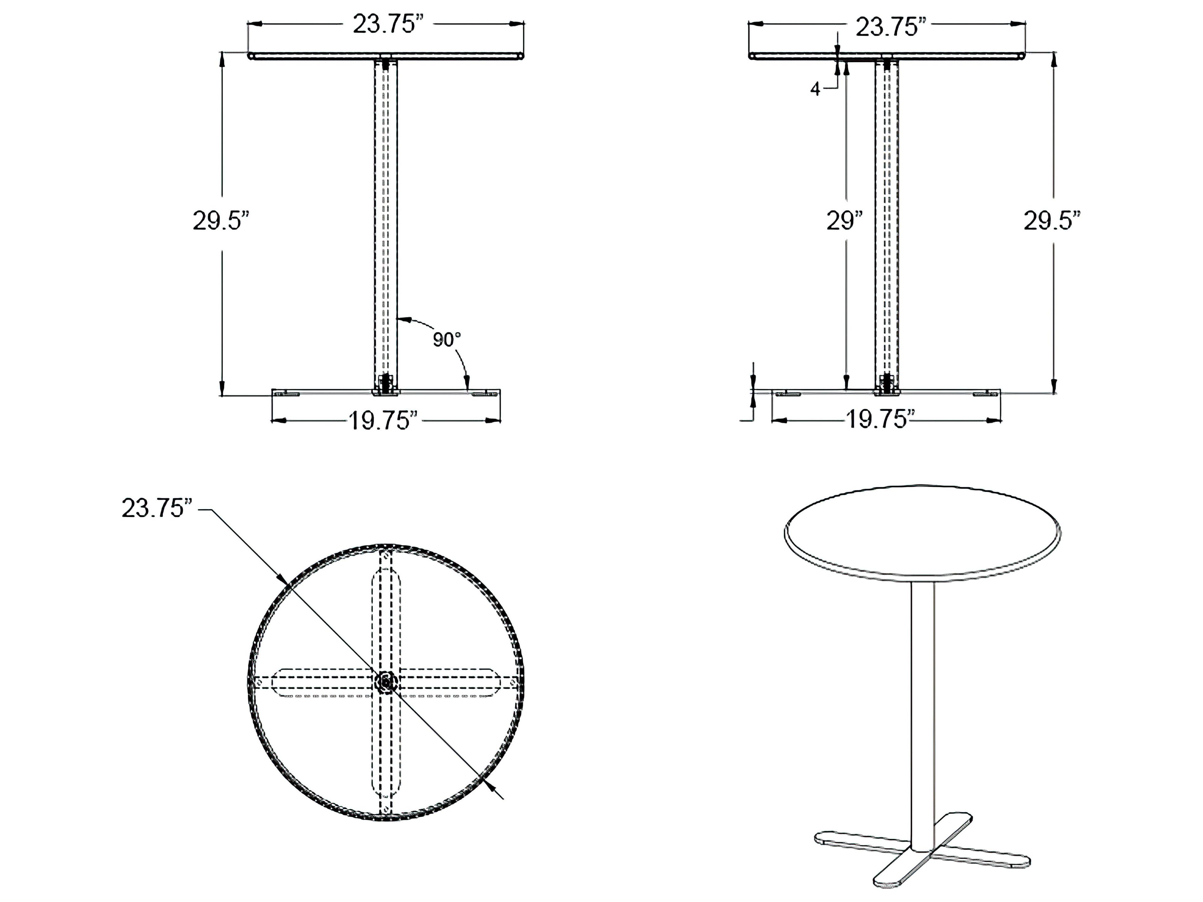 Harmonia Living Betty Steel Round Bistro table