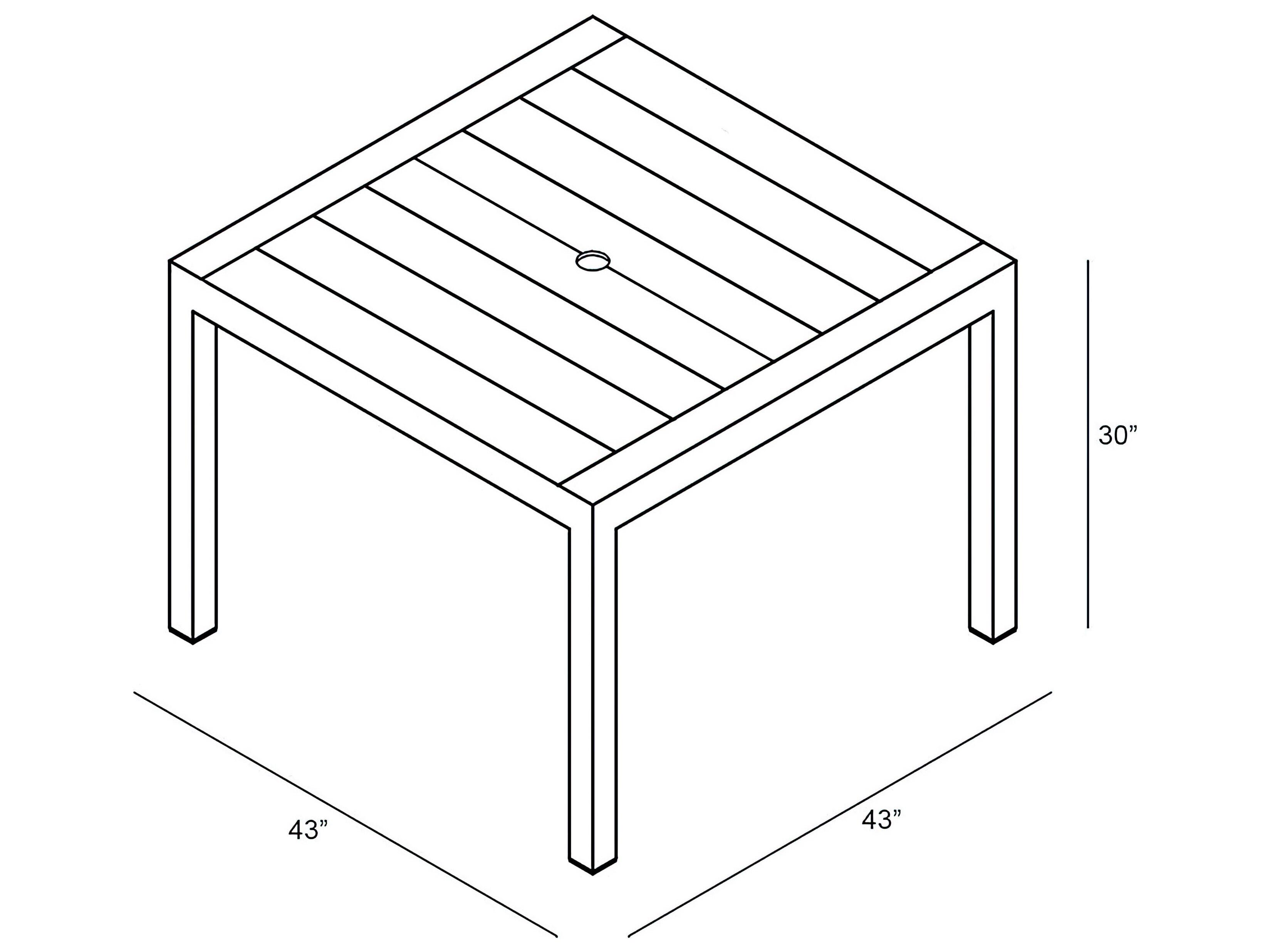 Harmonia Living Classic Teak Square Dining table with Umbrella Hole
