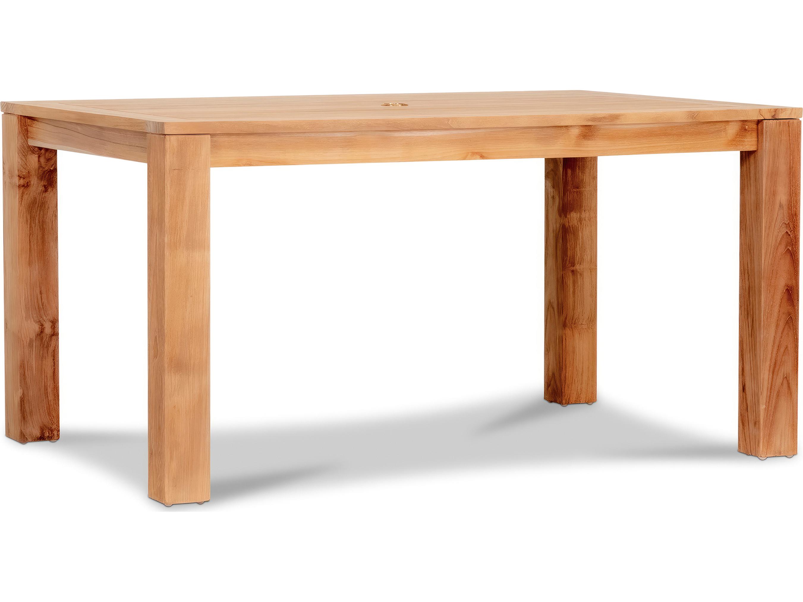 Harmonia Living Classic Teak Rectangular Dining table with Umbrella Hole