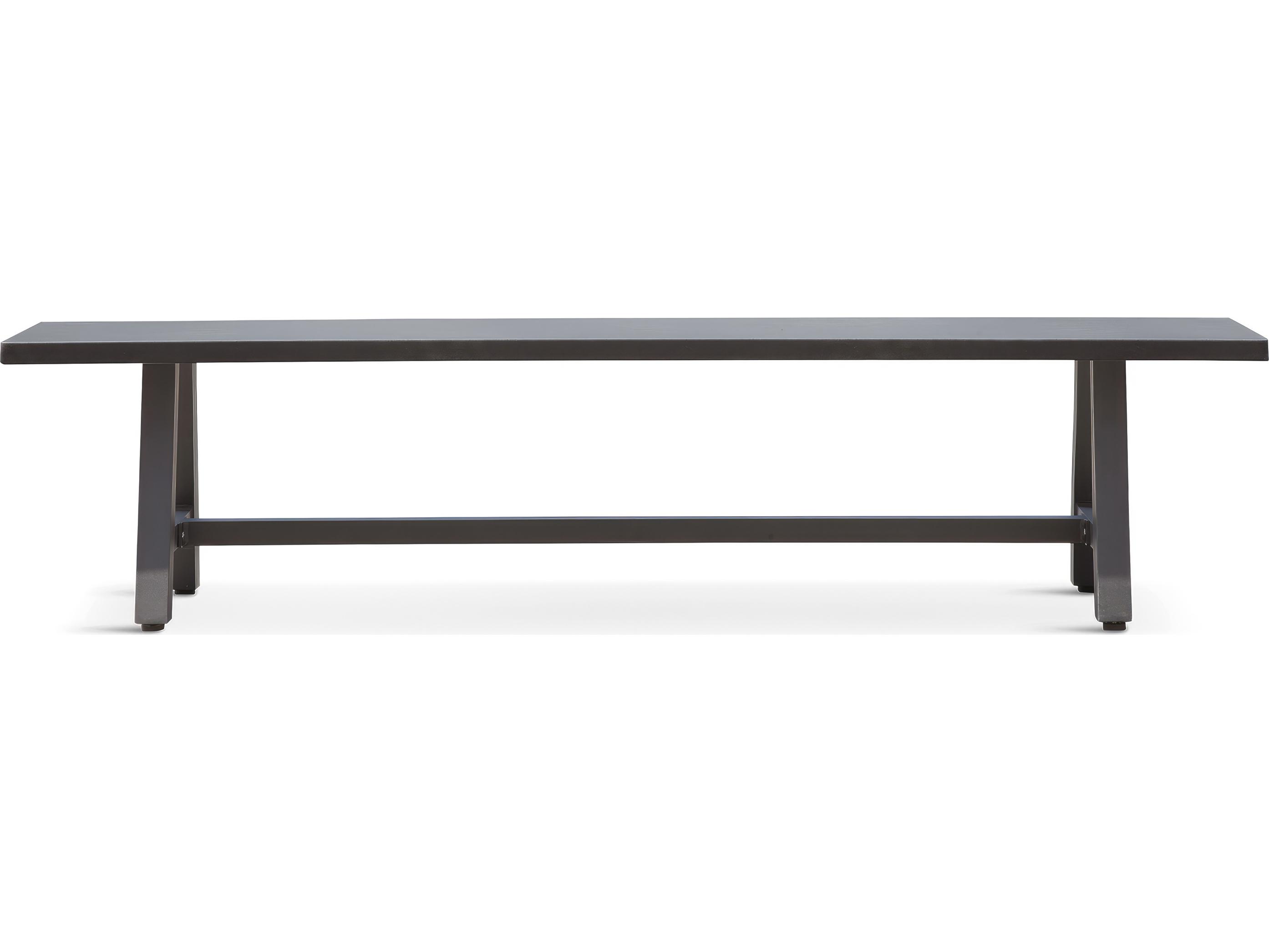 Harmonia Living Commons Aluminum Slate Trestle Dining Patio Bench