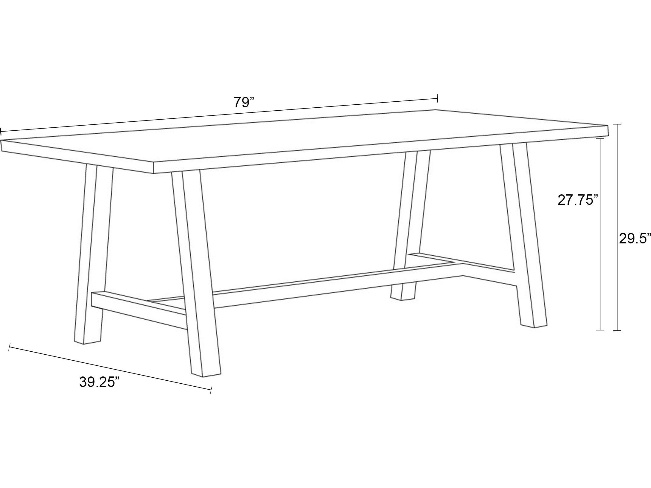 Harmonia Living Commons Aluminum Slate Rectangular Concrete Top Trestle Dining table