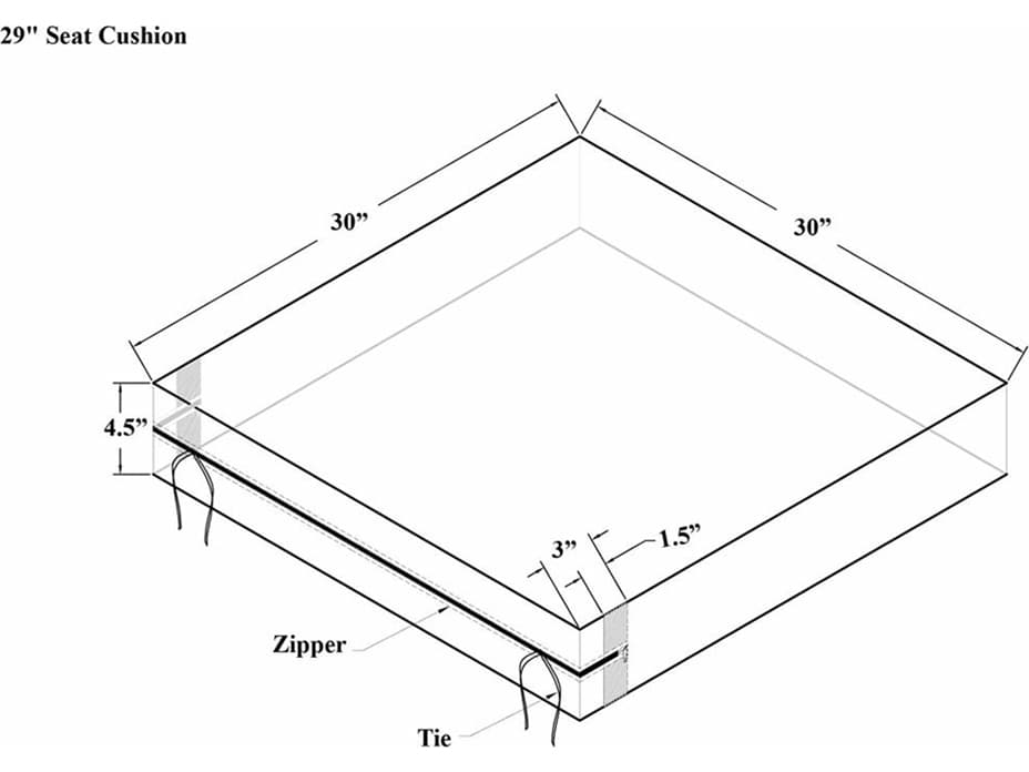 Harmonia Living 27'' Square Single Seat Cushion