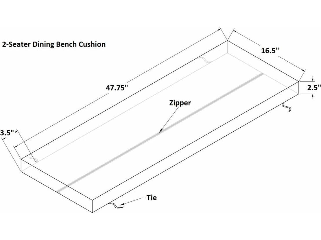 Harmonia Living 2-Seater Dining Bench Cushion