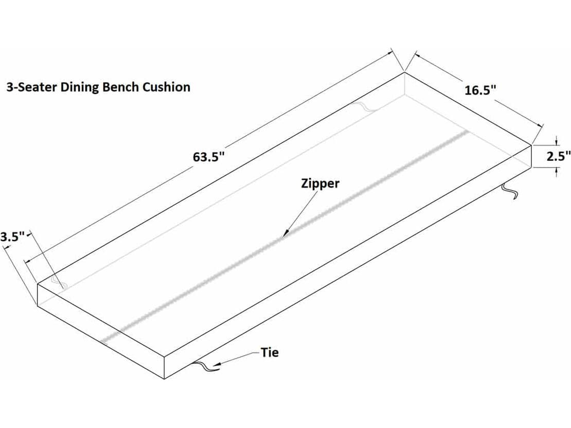 Harmonia Living 3-Seater Dining Bench Cushion