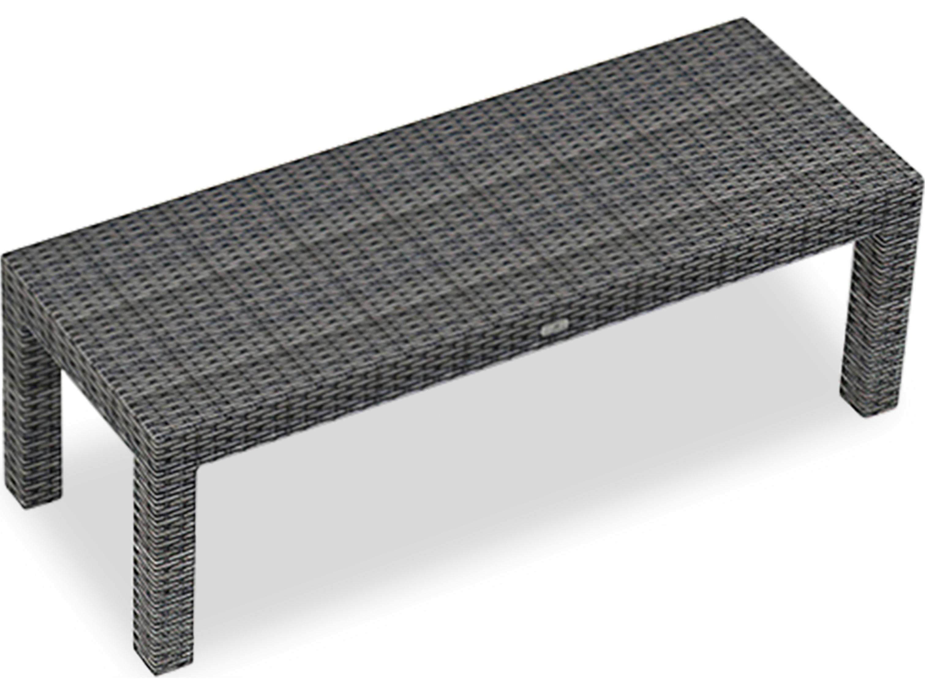 Harmonia Living District HDPE Wicker Textured Slate 2-Seater Dining Outdoor Bench