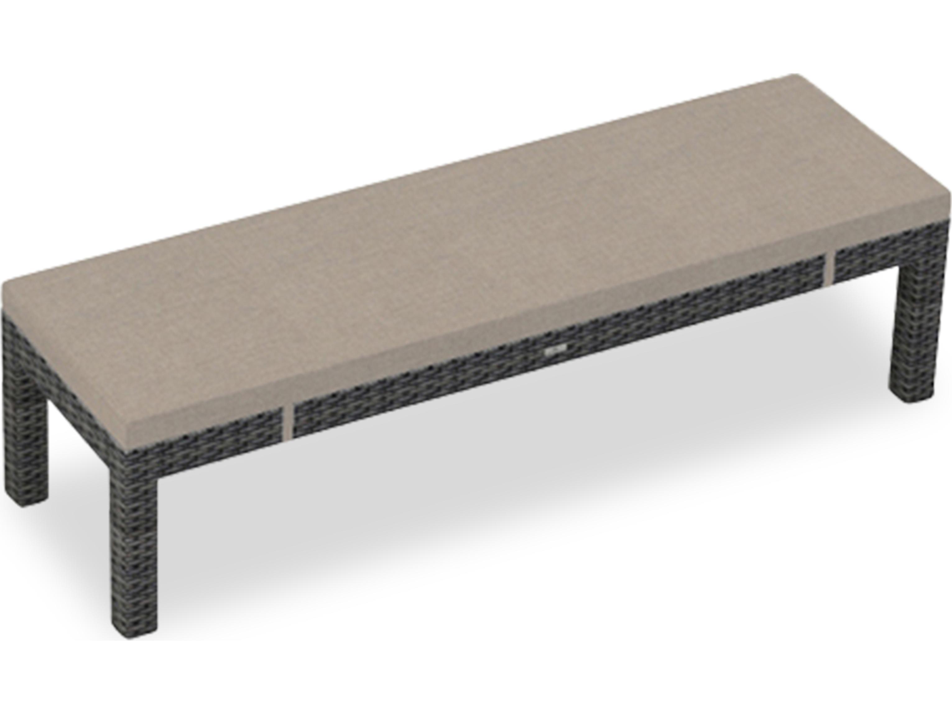 Harmonia Living District Wicker 3-Seater Dining Outdoor Patio Bench