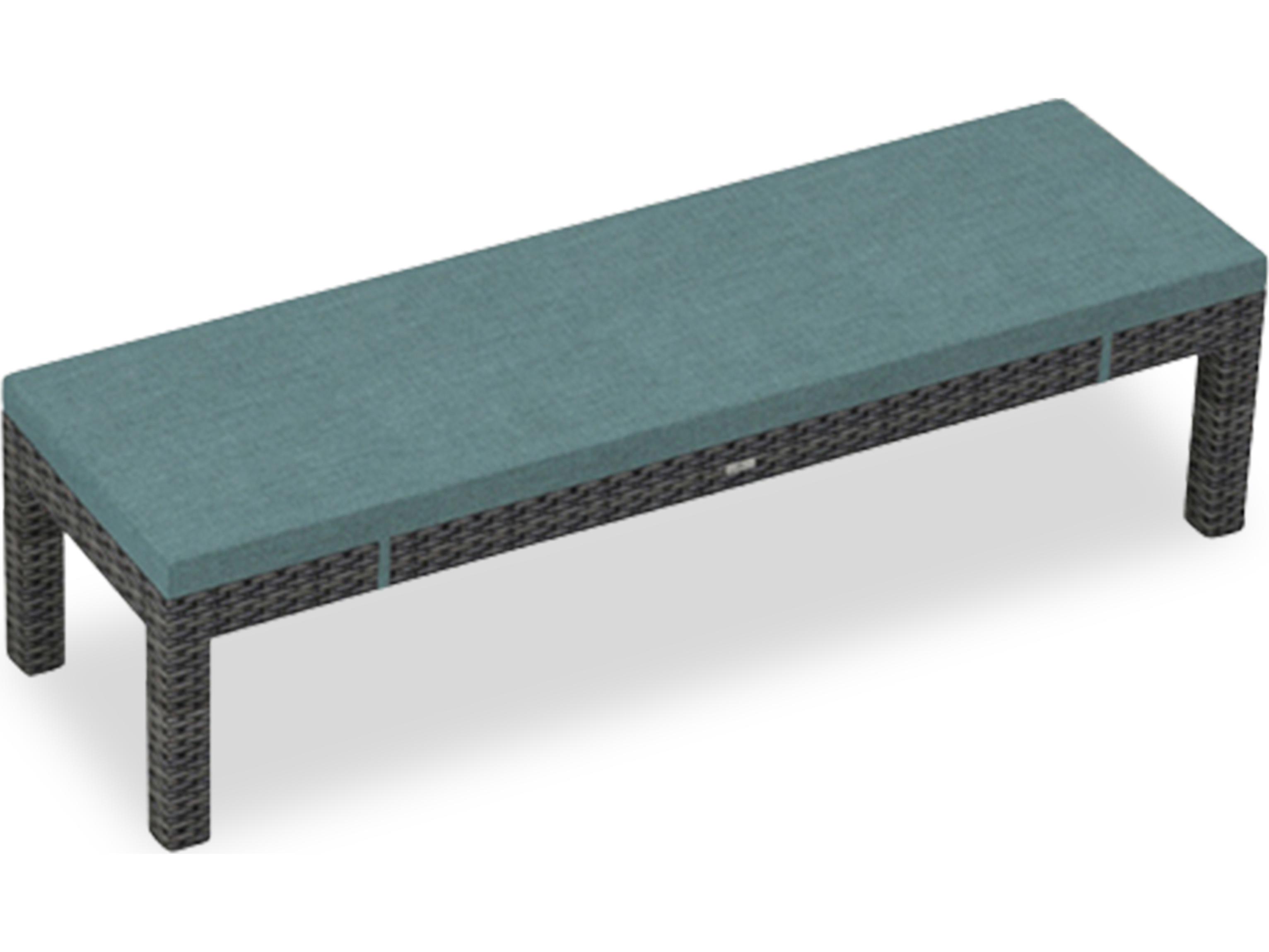 Harmonia Living District Wicker 3-Seater Dining Outdoor Patio Bench