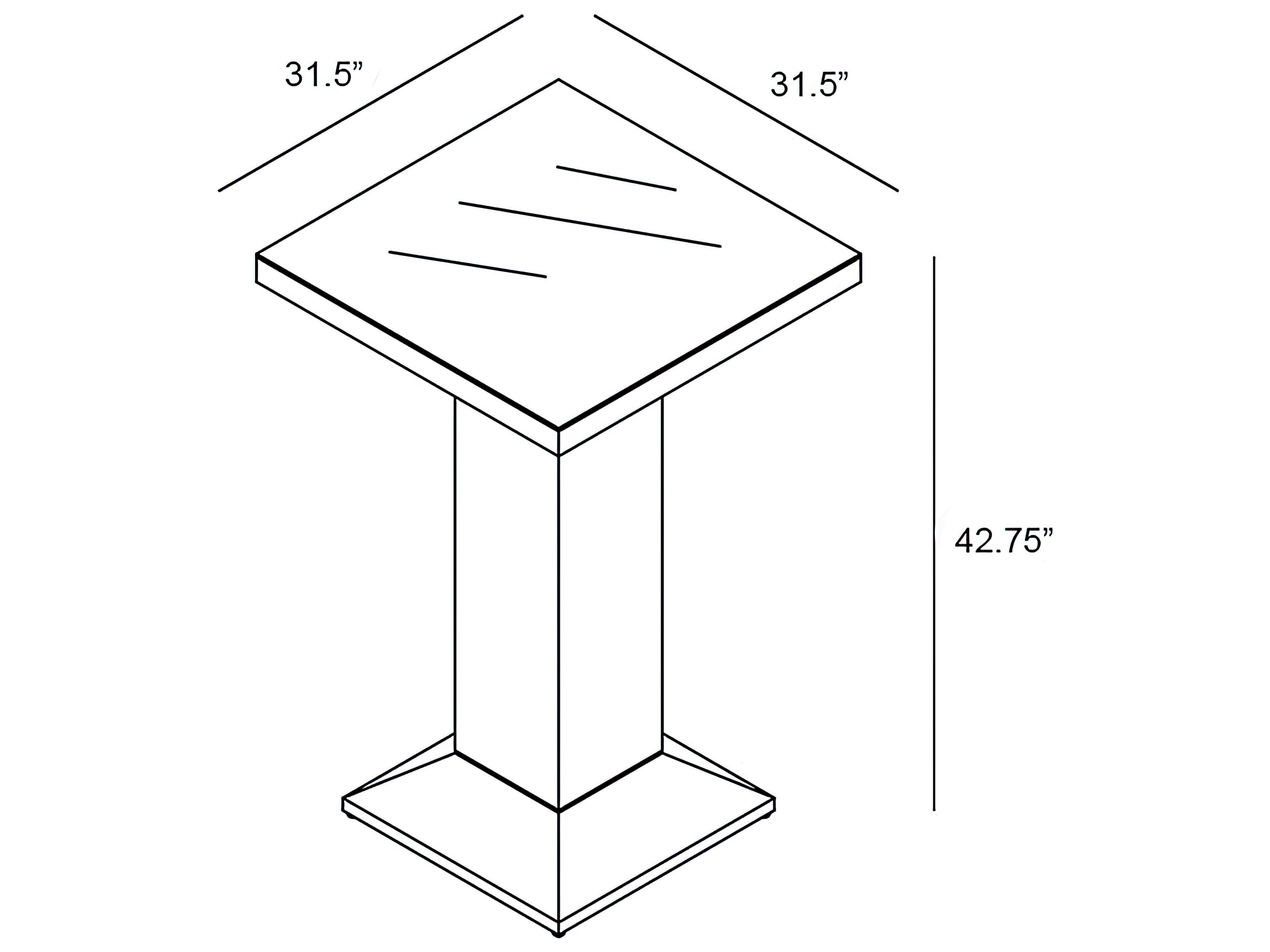 Harmonia Living District Wicker Square Glass Top Bar table