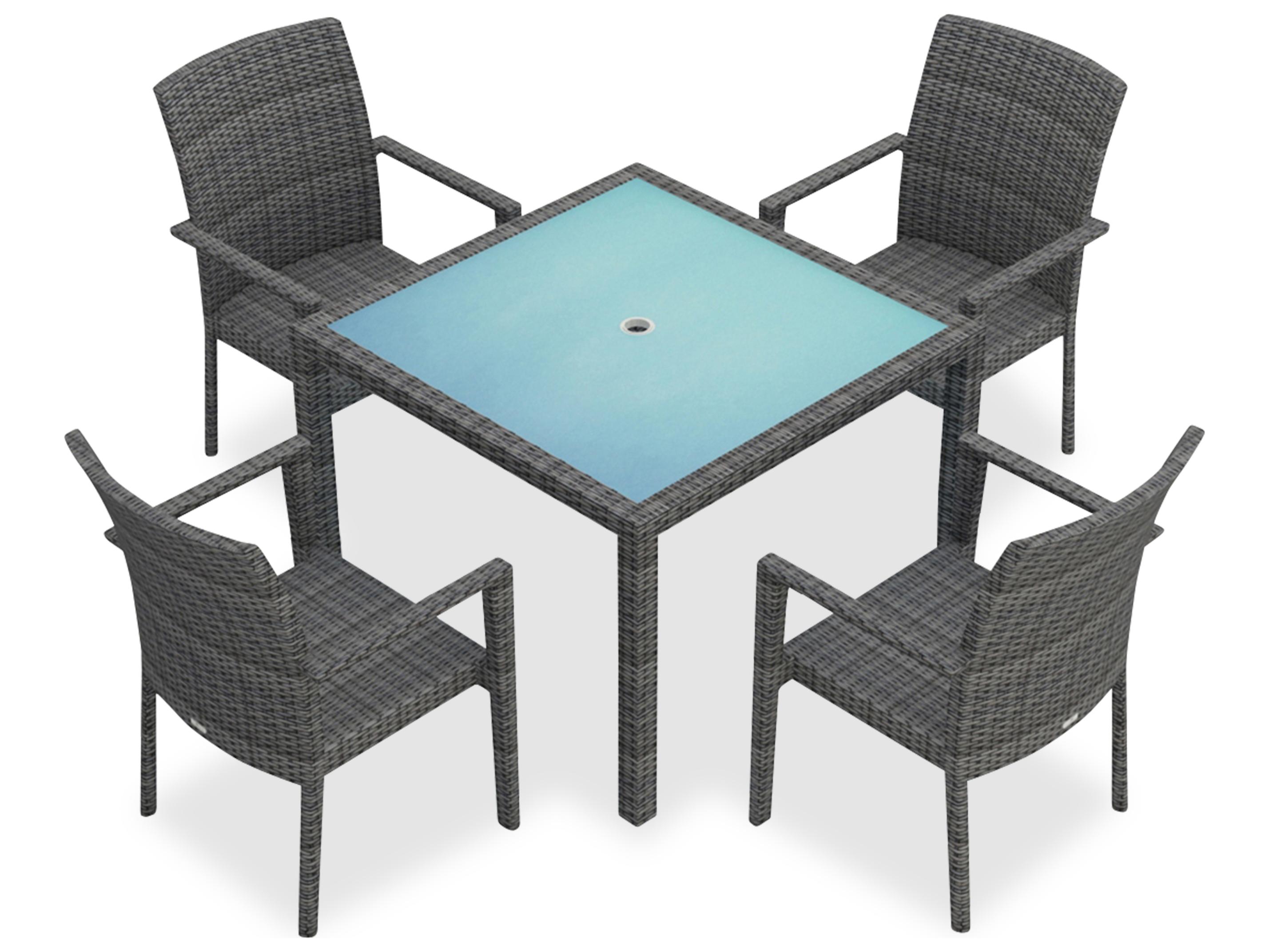 Harmonia Living District Wicker 5 Piece Patio Dining Set
