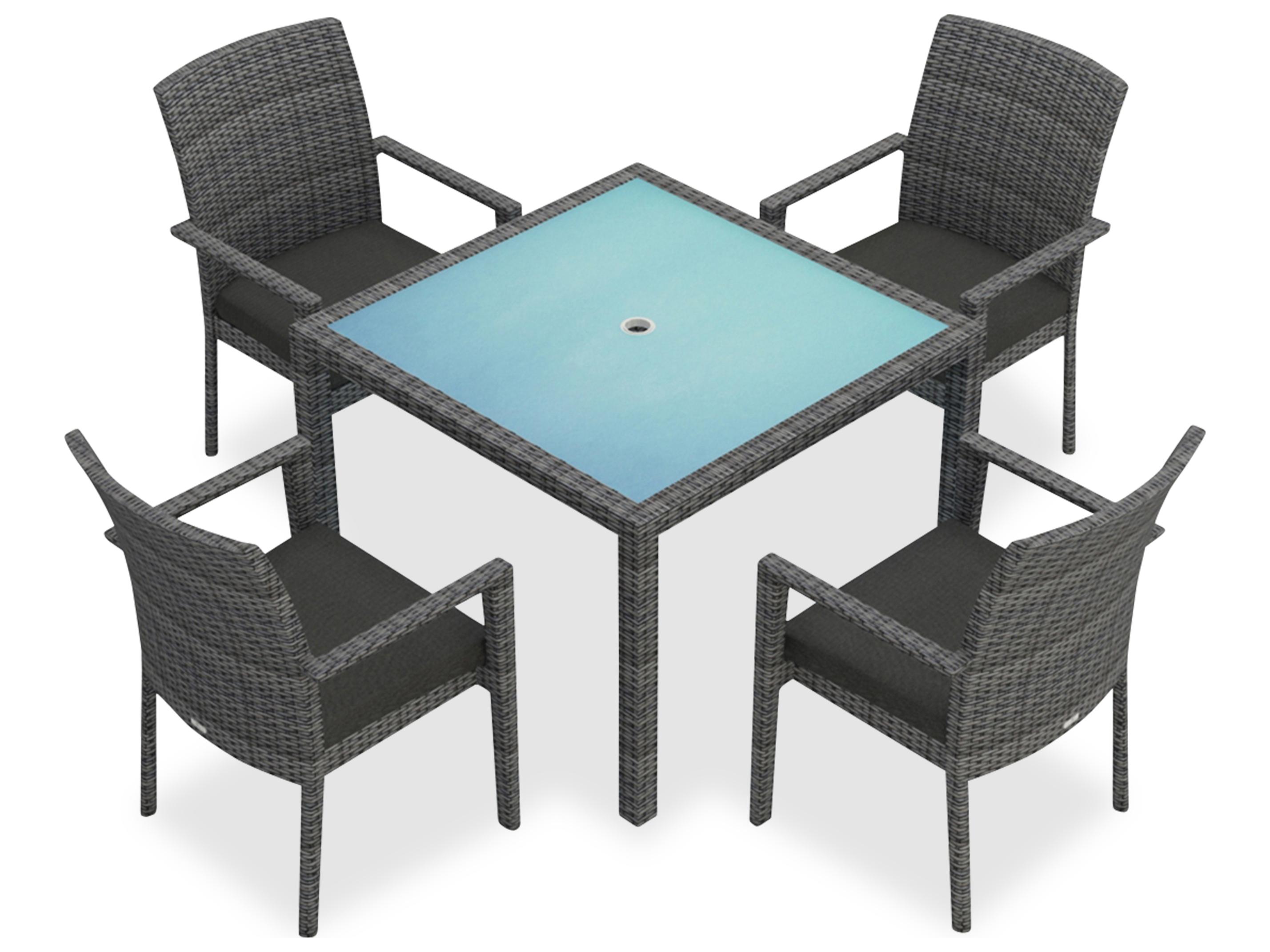 Harmonia Living District Wicker 5 Piece Patio Dining Set