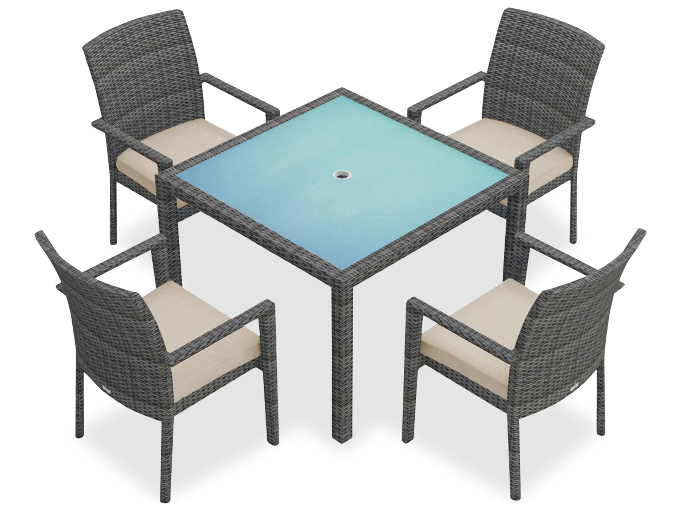 Harmonia Living District Wicker 5 Piece Patio Dining Set