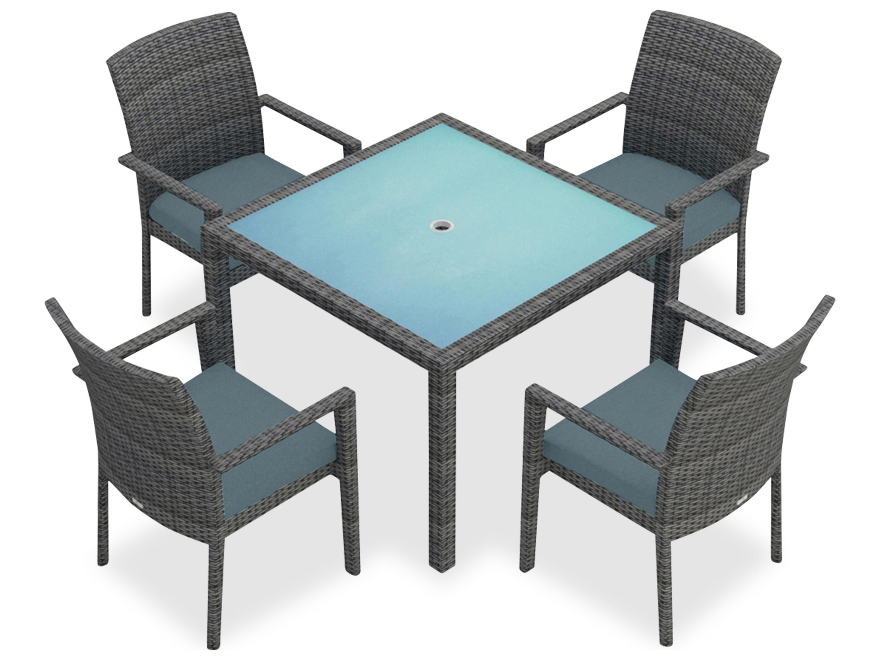 Harmonia Living District Wicker 5 Piece Patio Dining Set