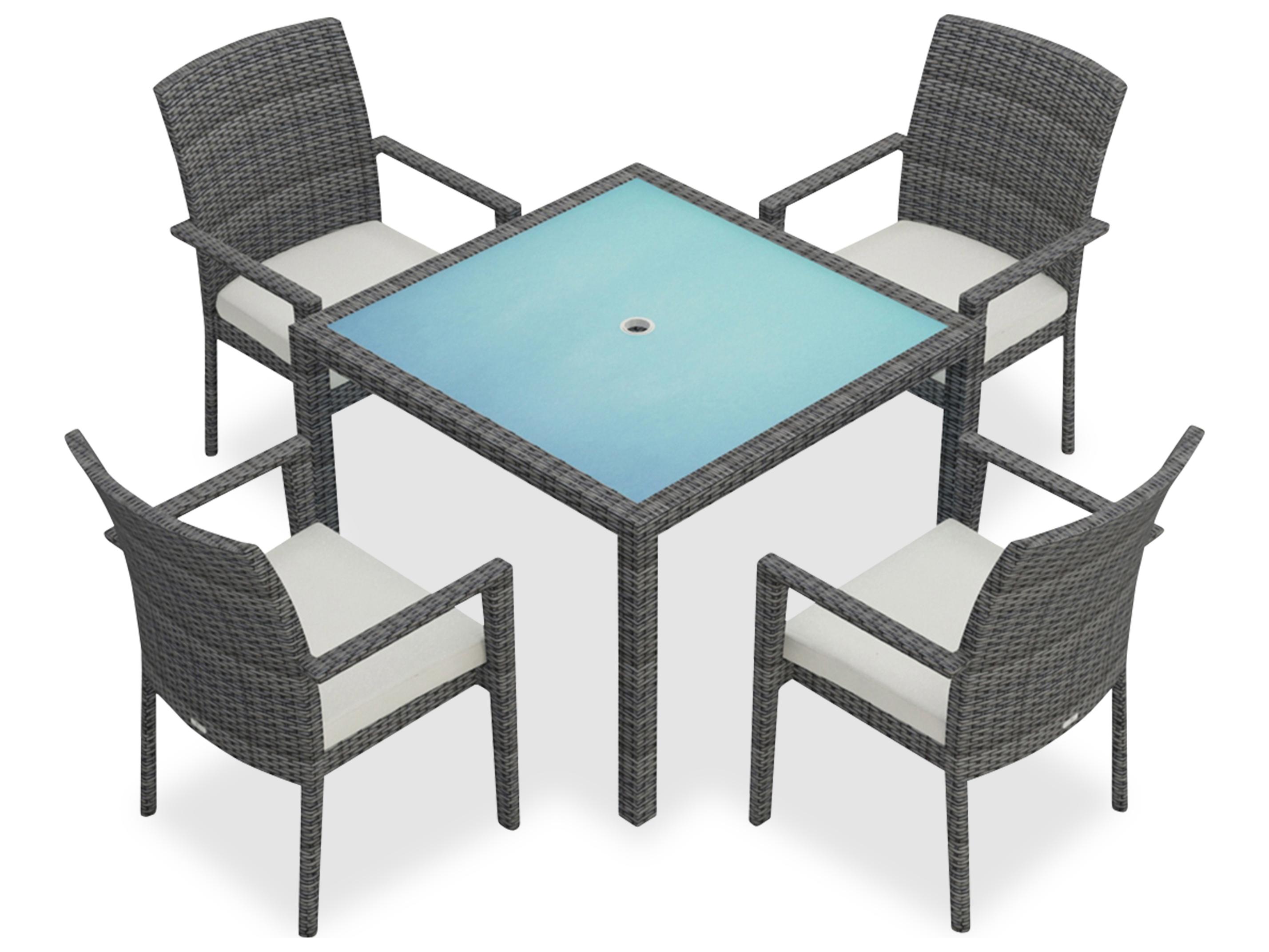 Harmonia Living District Wicker 5 Piece Patio Dining Set