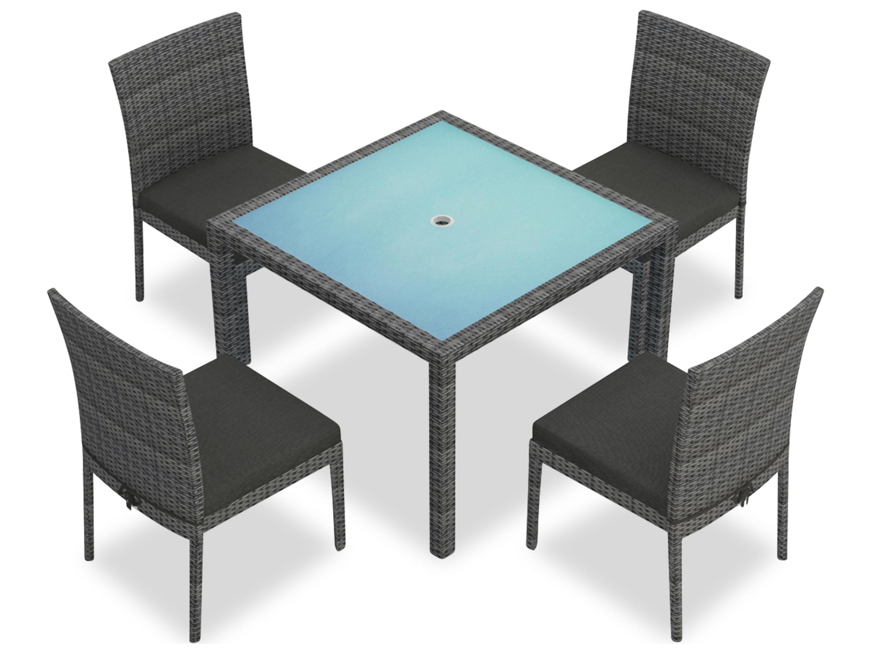 Harmonia Living District Wicker 5 Piece Outdoor Dining Set