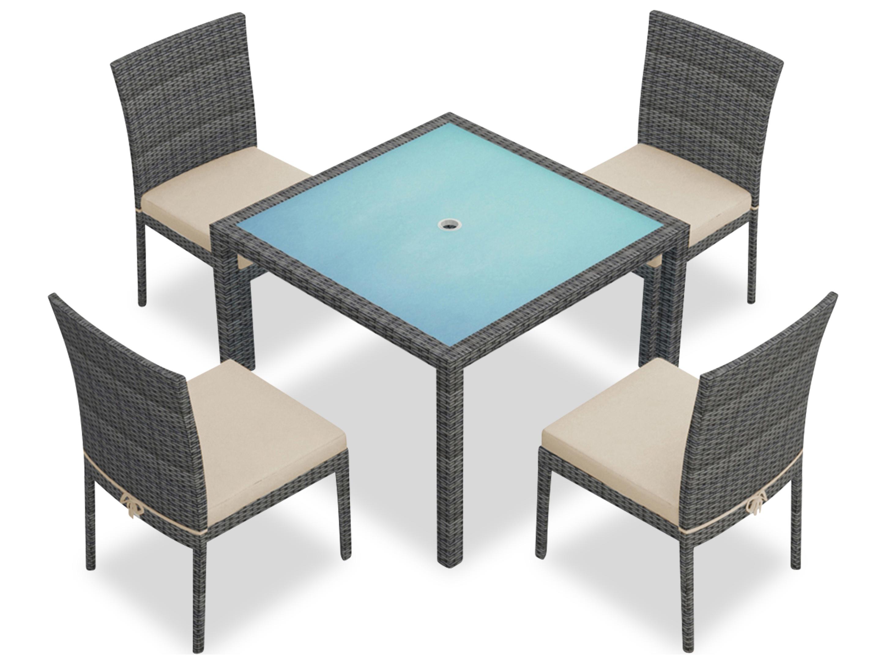 Harmonia Living District Wicker 5 Piece Outdoor Dining Set