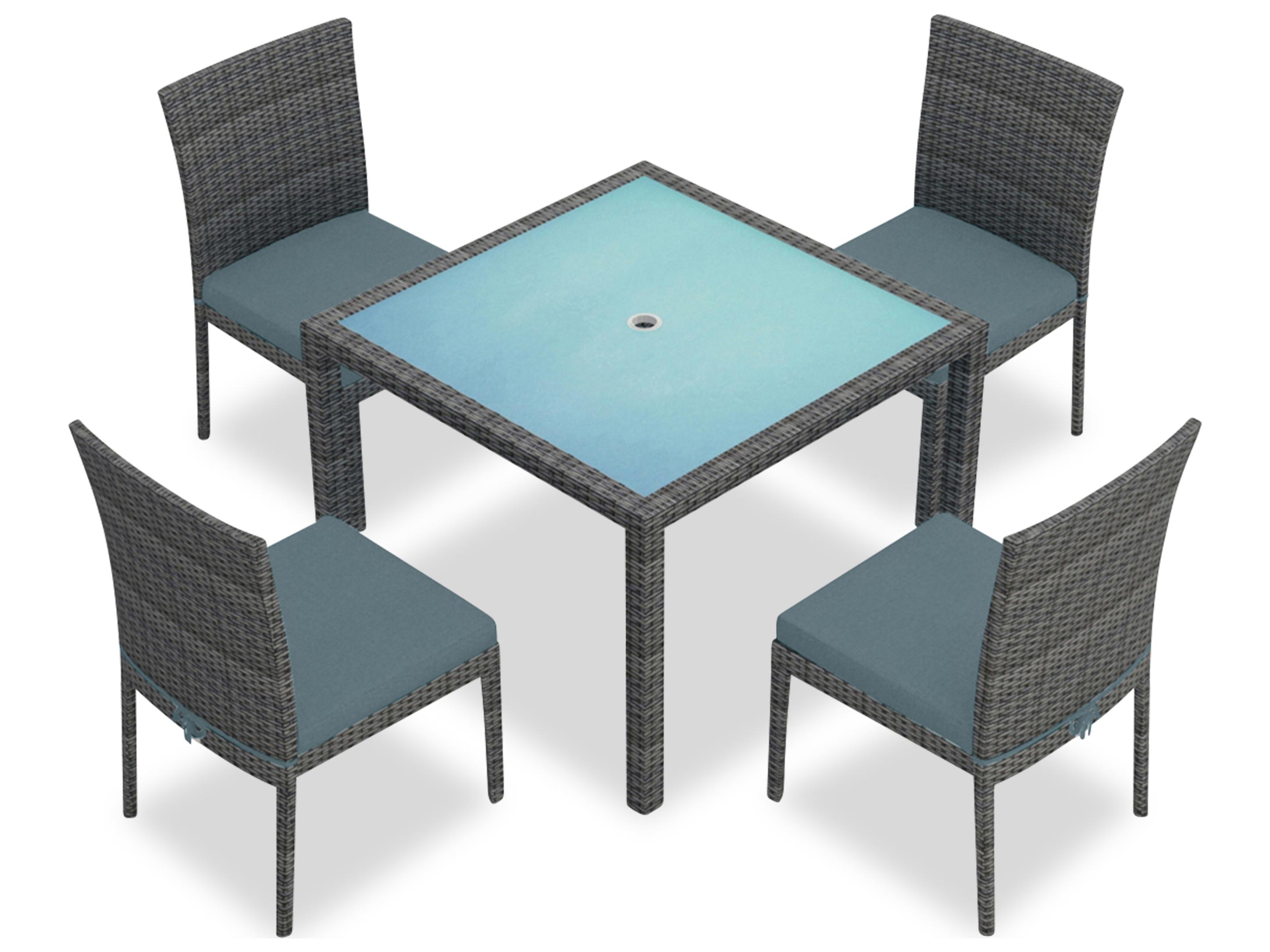 Harmonia Living District Wicker 5 Piece Outdoor Dining Set