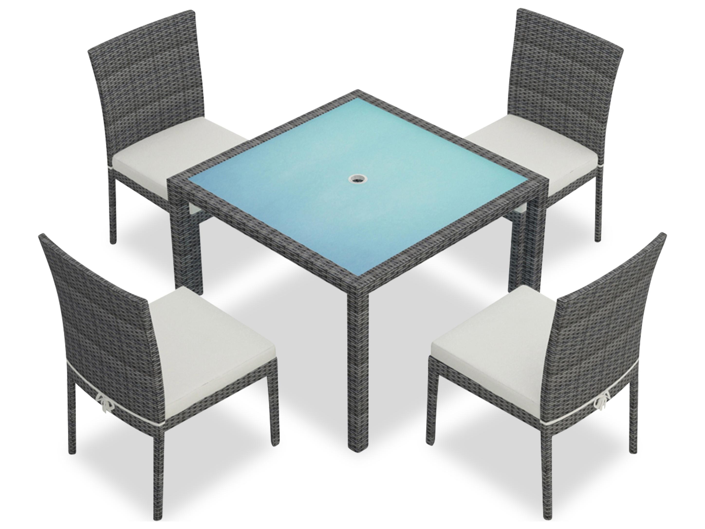 Harmonia Living District Wicker 5 Piece Outdoor Dining Set