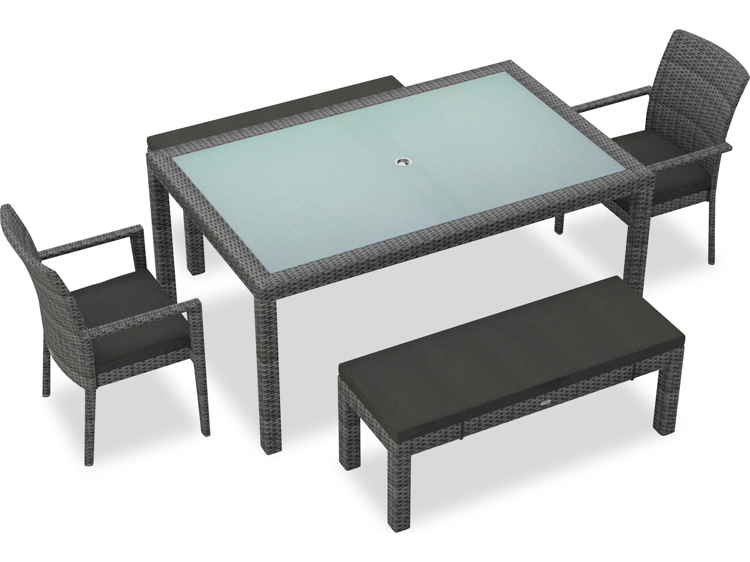 Harmonia Living District Wicker 5 Piece Outdoor Patio Dining Set