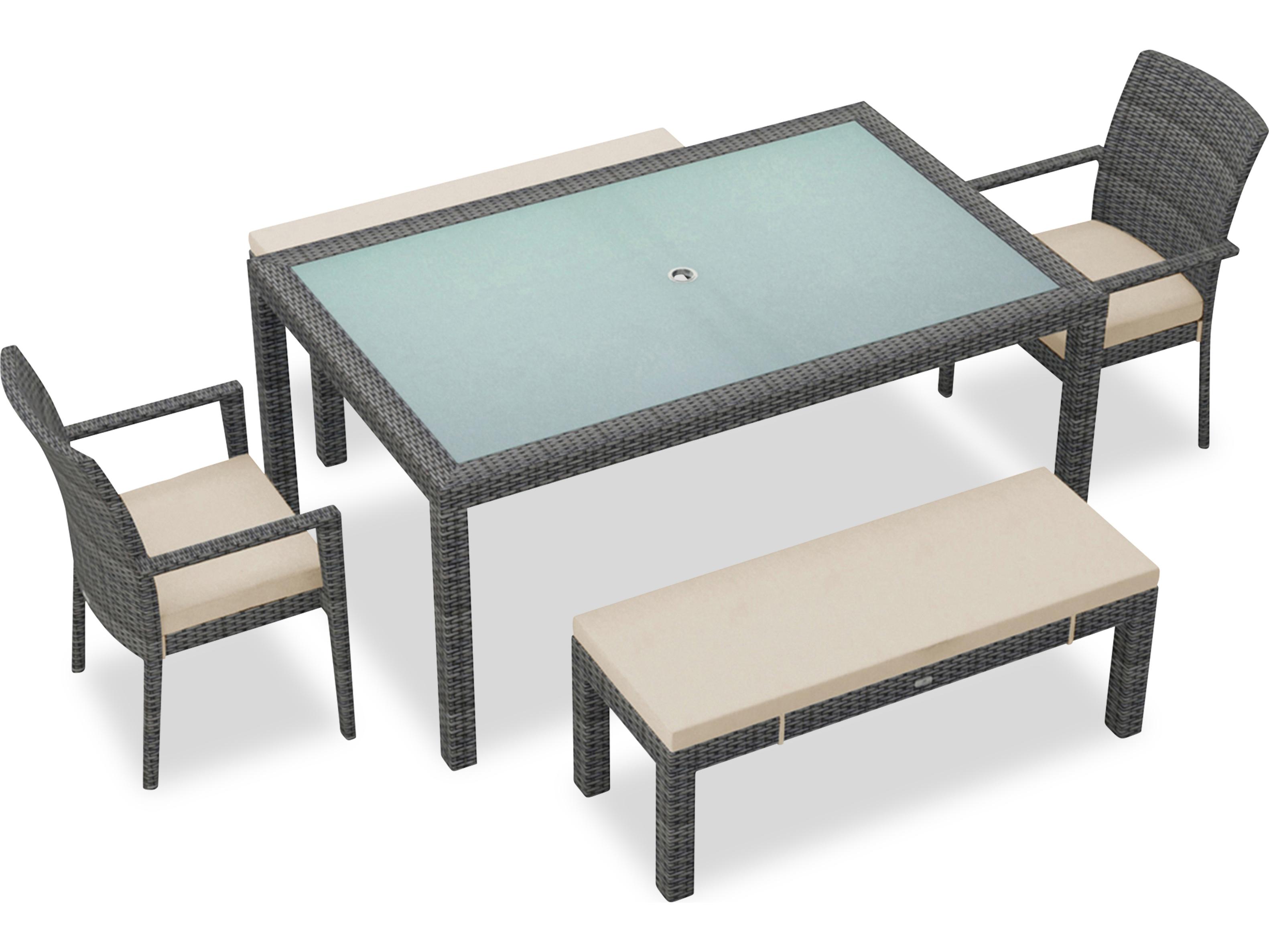 Harmonia Living District Wicker 5 Piece Outdoor Patio Dining Set