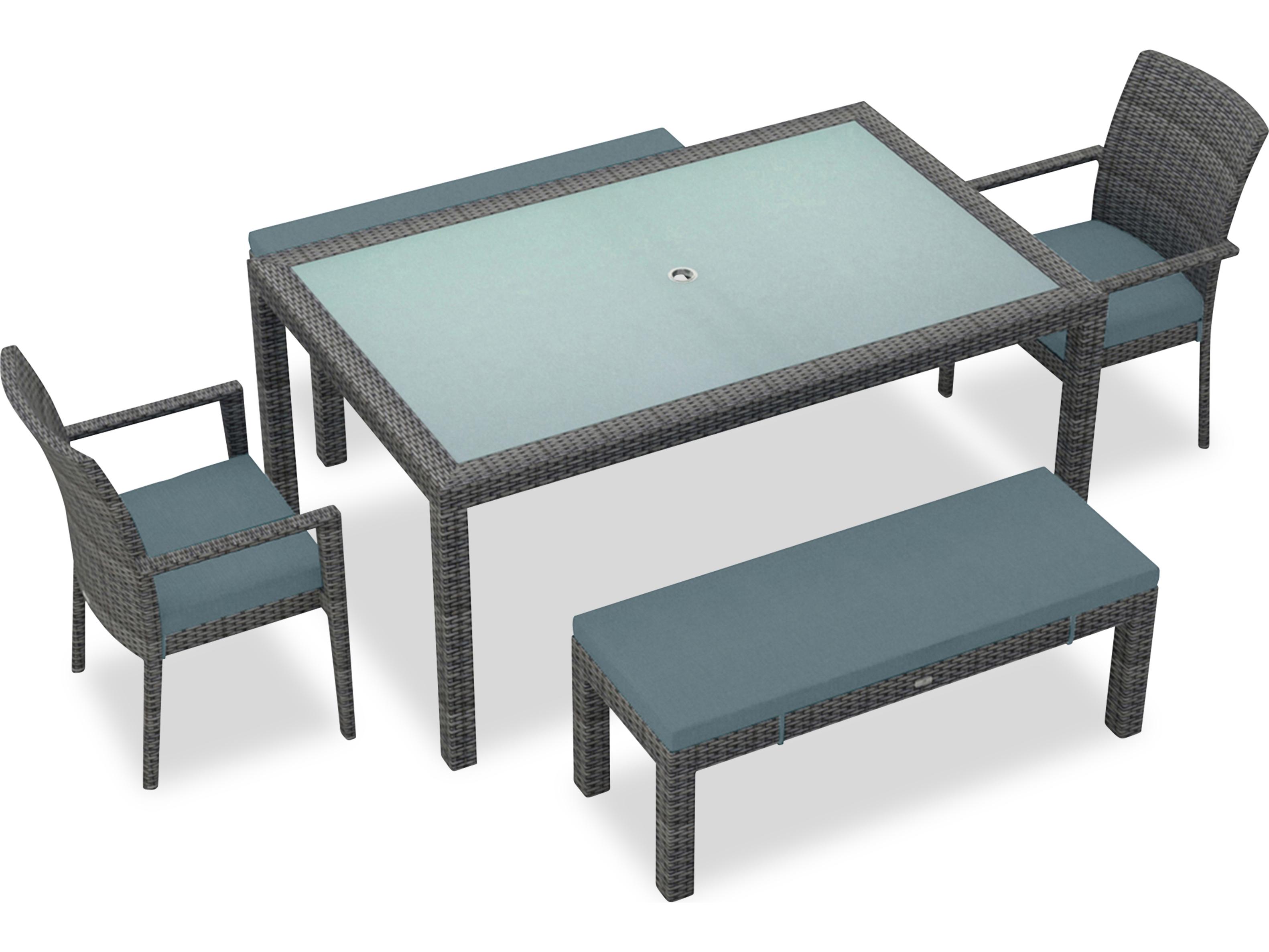 Harmonia Living District Wicker 5 Piece Outdoor Patio Dining Set