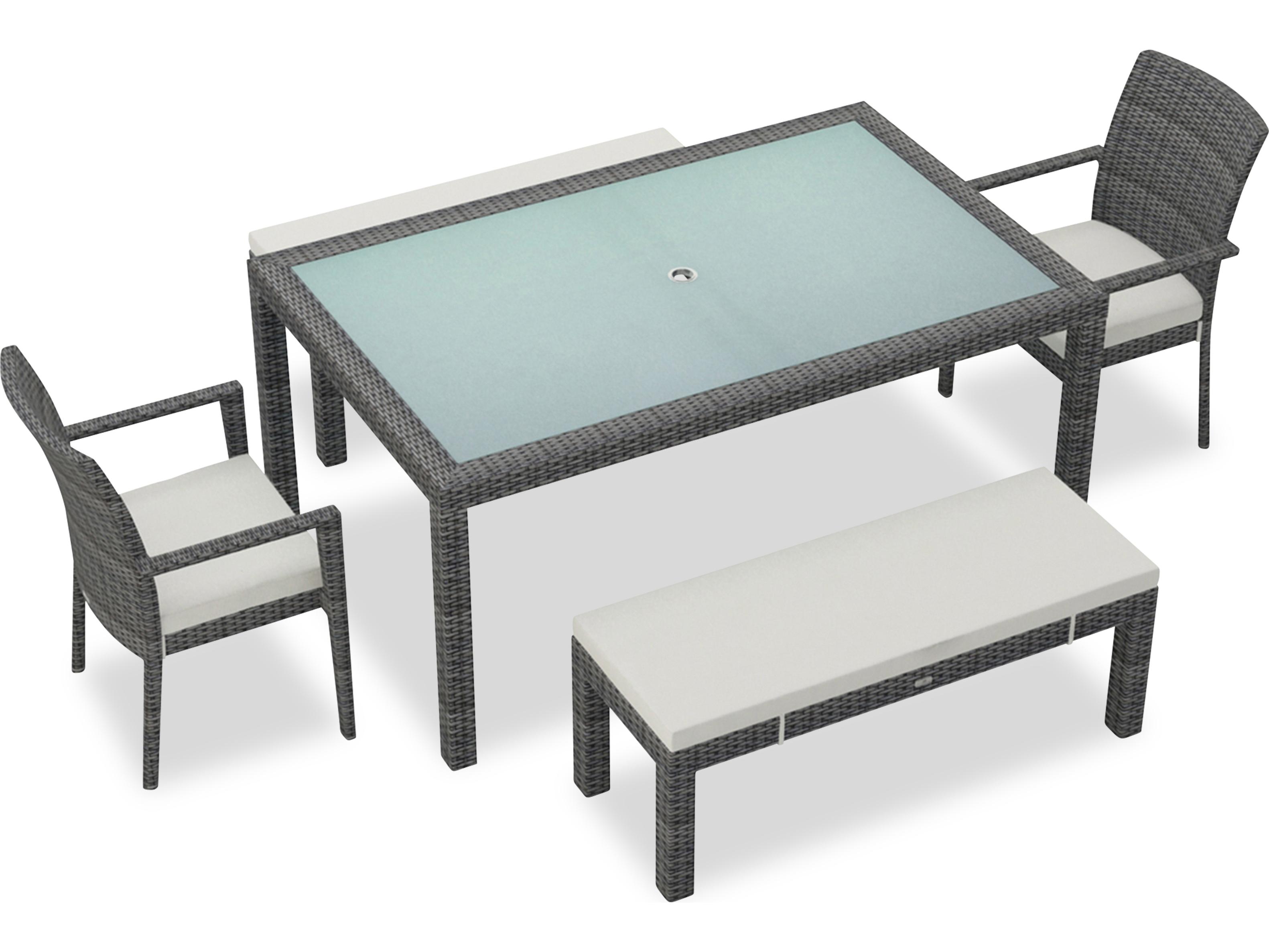 Harmonia Living District Wicker 5 Piece Outdoor Patio Dining Set