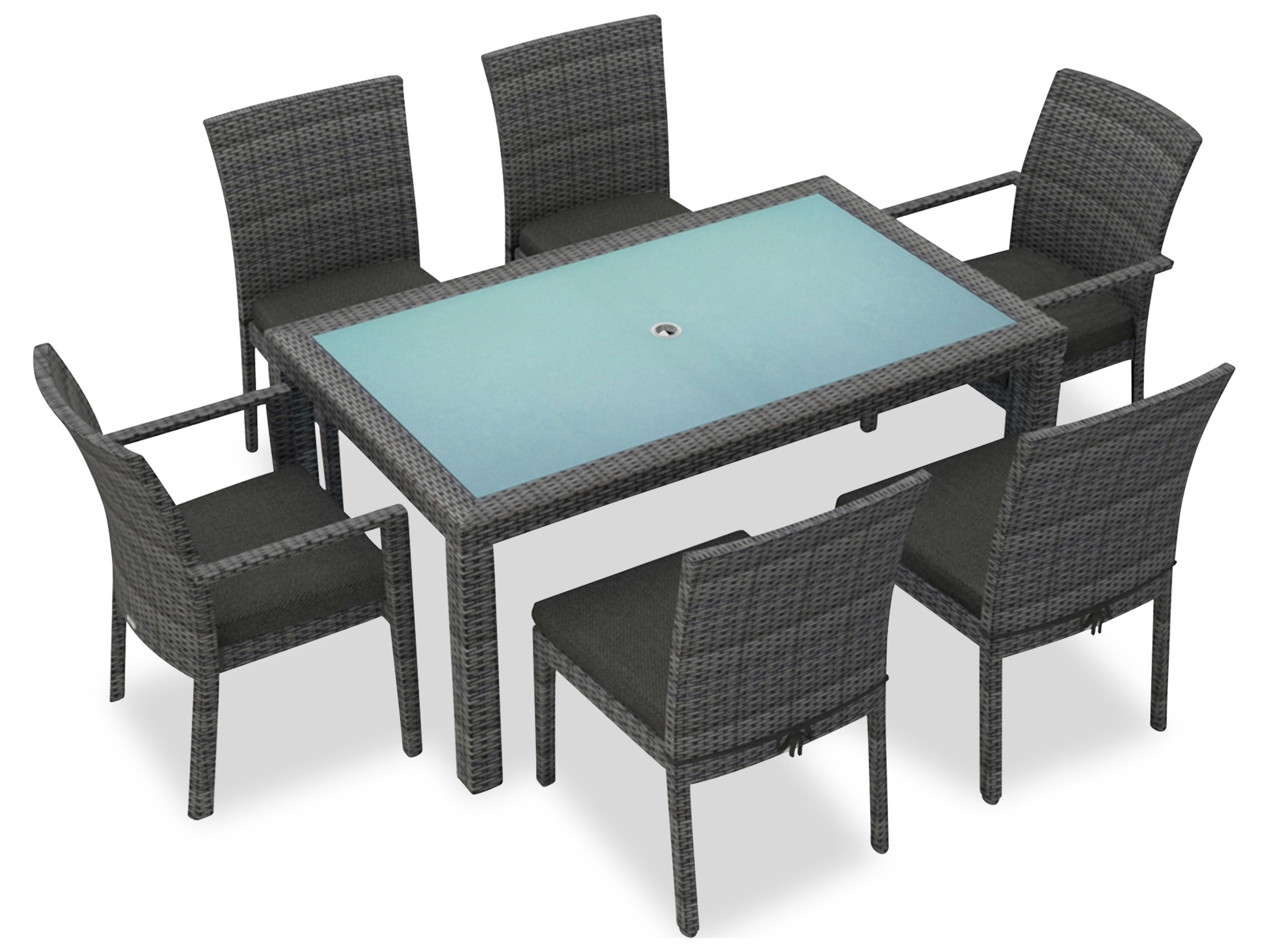 Harmonia Living District Wicker 7 Piece Patio Dining Set