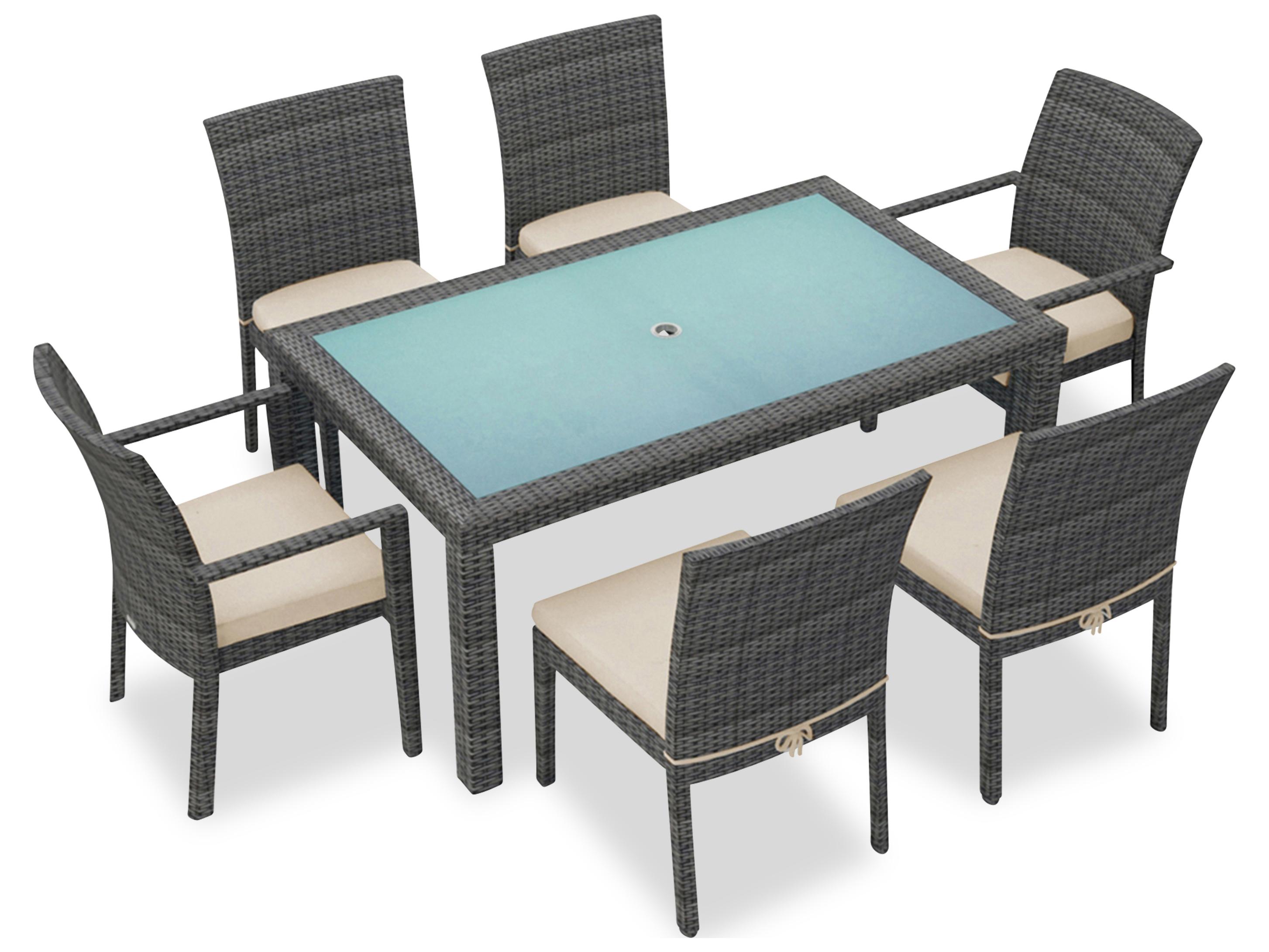 Harmonia Living District Wicker 7 Piece Patio Dining Set