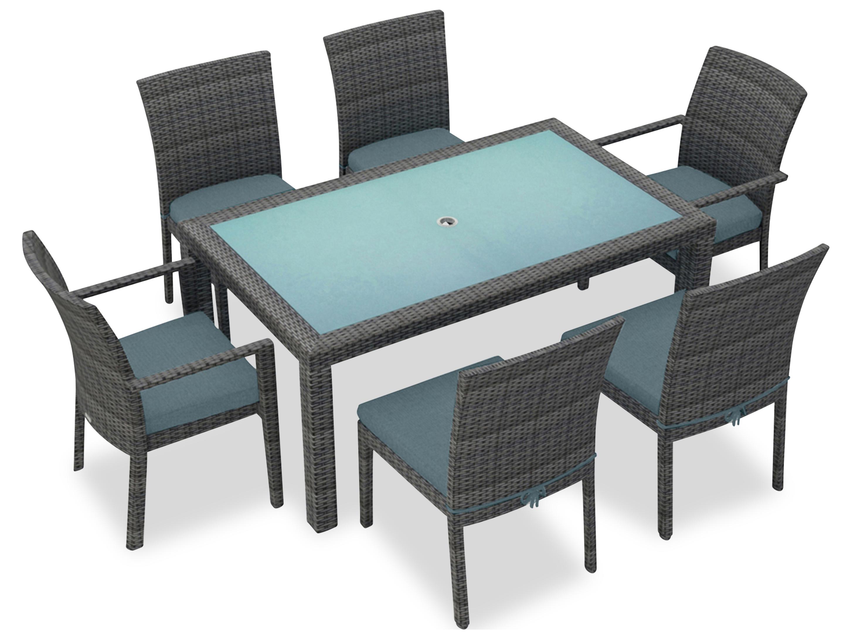 Harmonia Living District Wicker 7 Piece Patio Dining Set