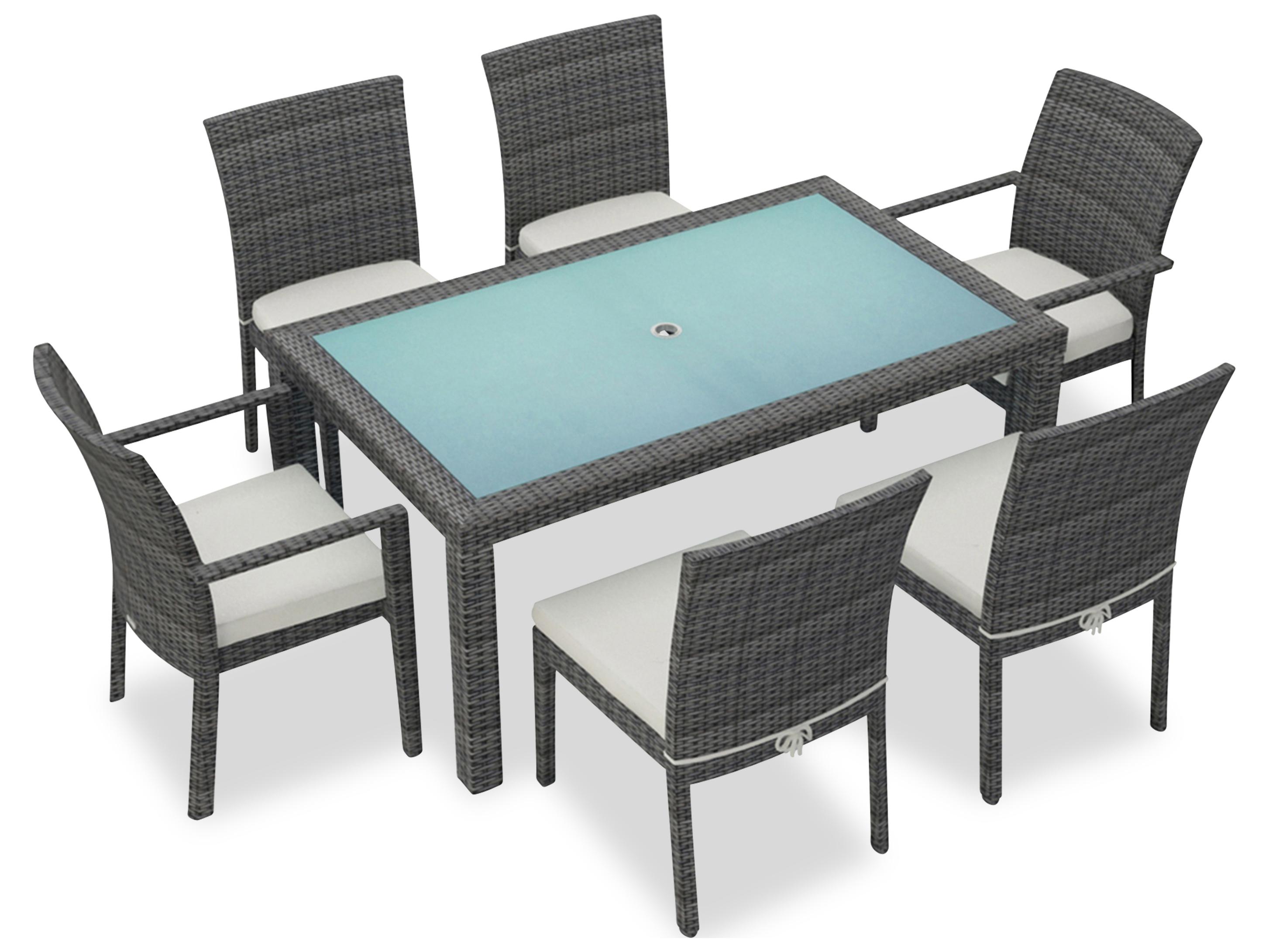 Harmonia Living District Wicker 7 Piece Patio Dining Set