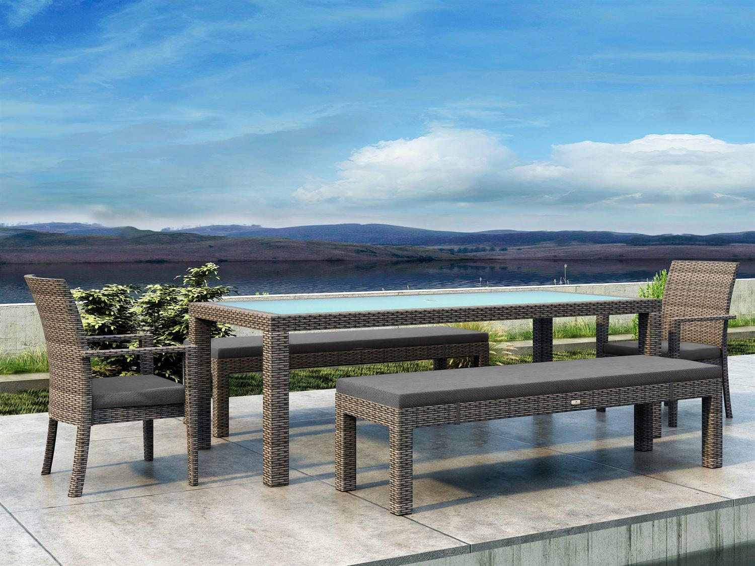 Harmonia Living District Wicker 5 Piece Outdoor Dining Set