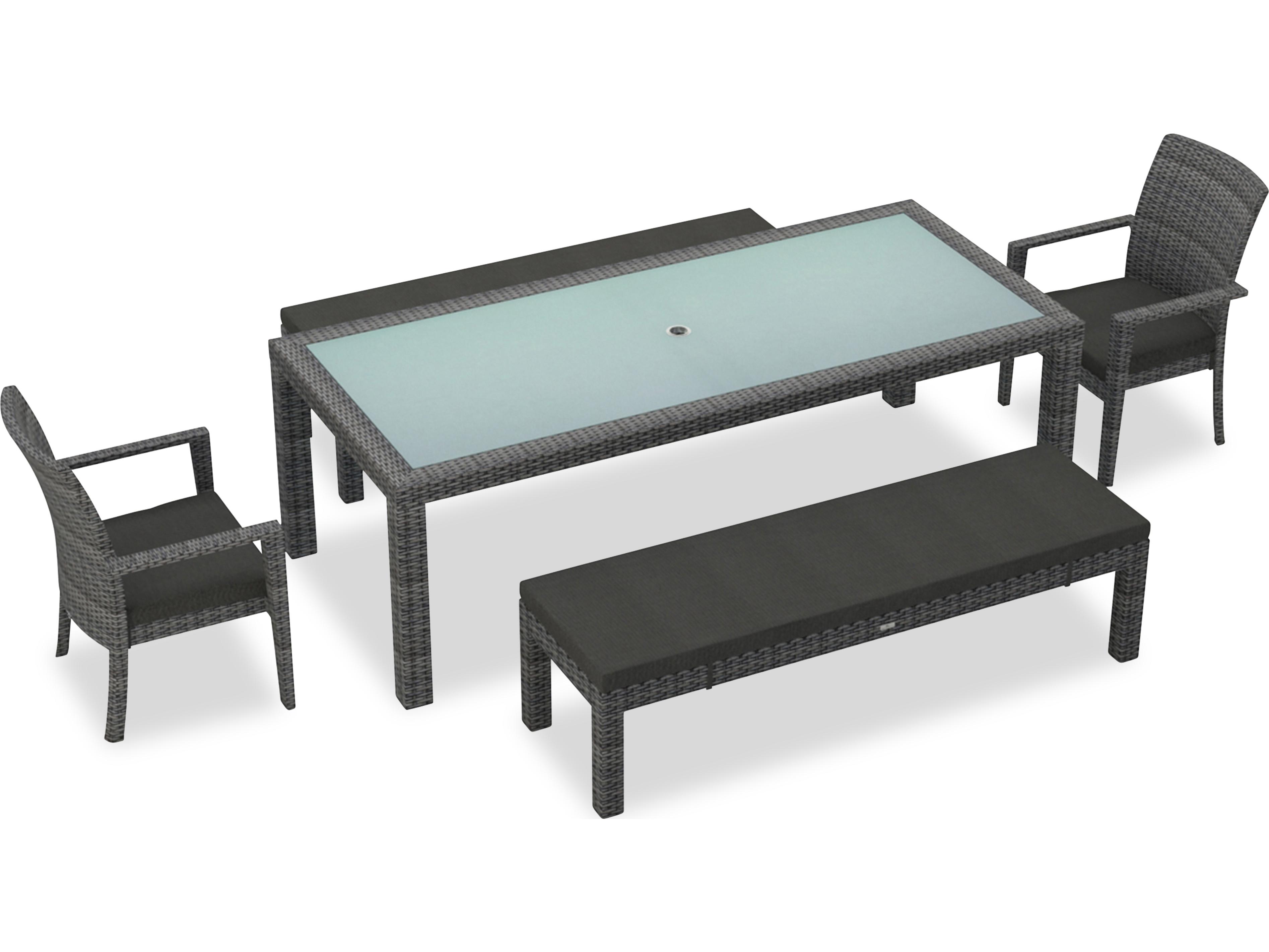 Harmonia Living District Wicker 5 Piece Outdoor Dining Set