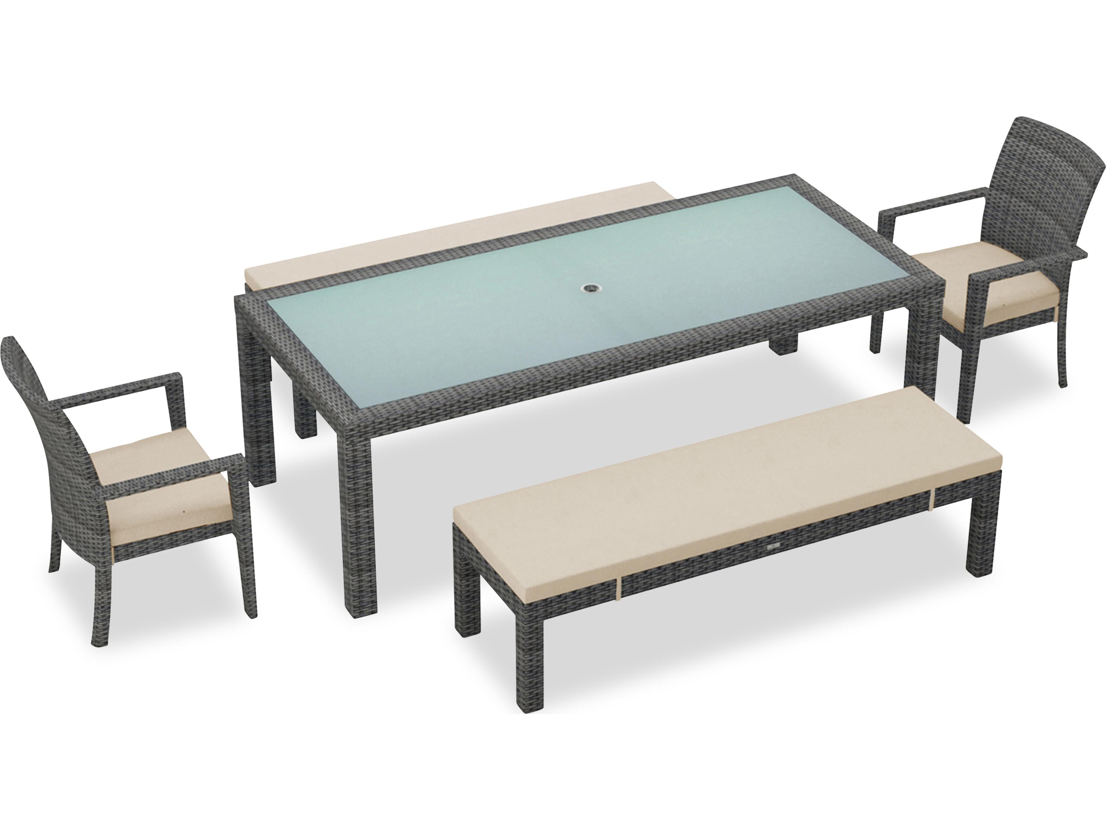 Harmonia Living District Wicker 5 Piece Outdoor Dining Set