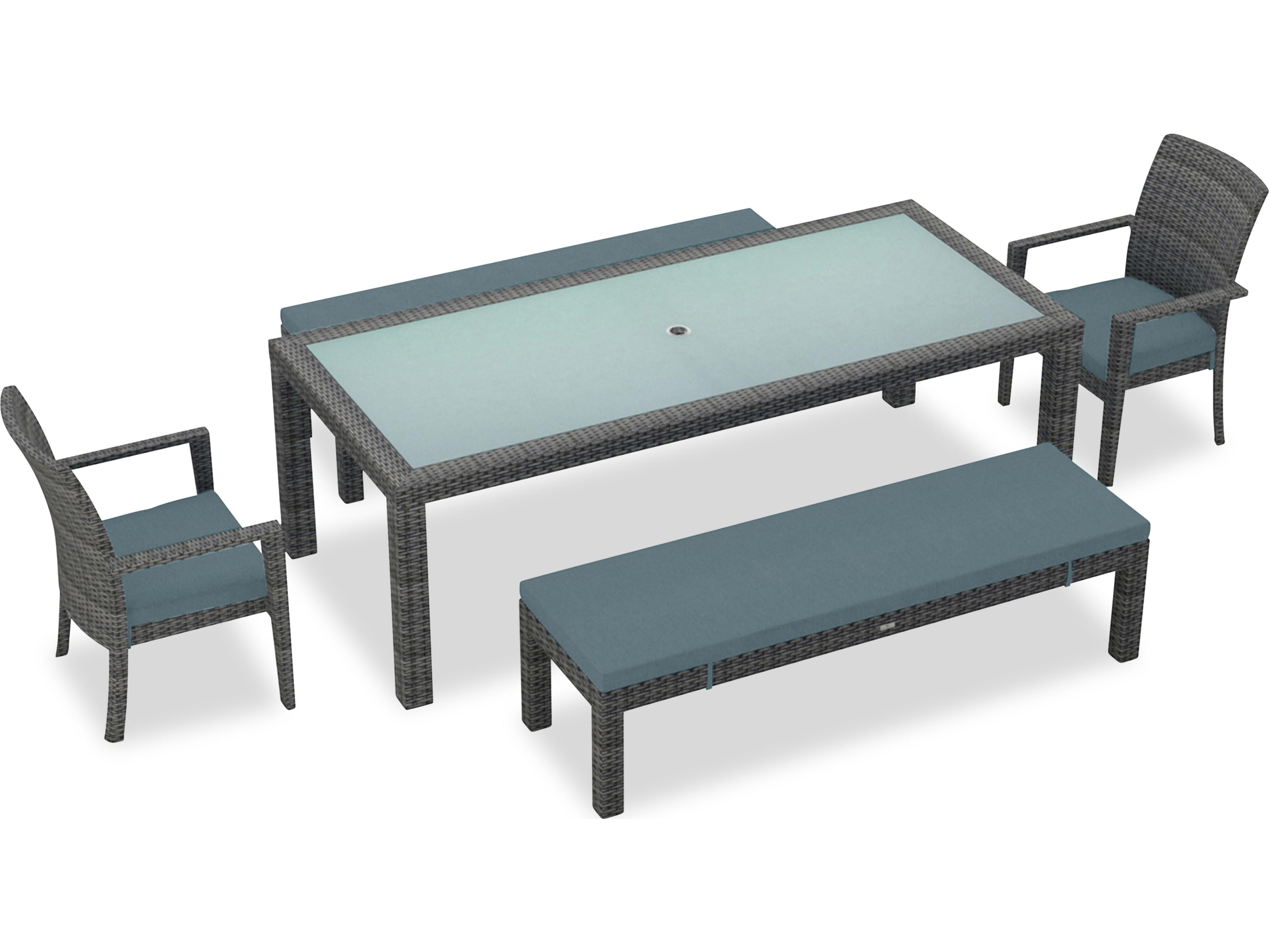 Harmonia Living District Wicker 5 Piece Outdoor Dining Set