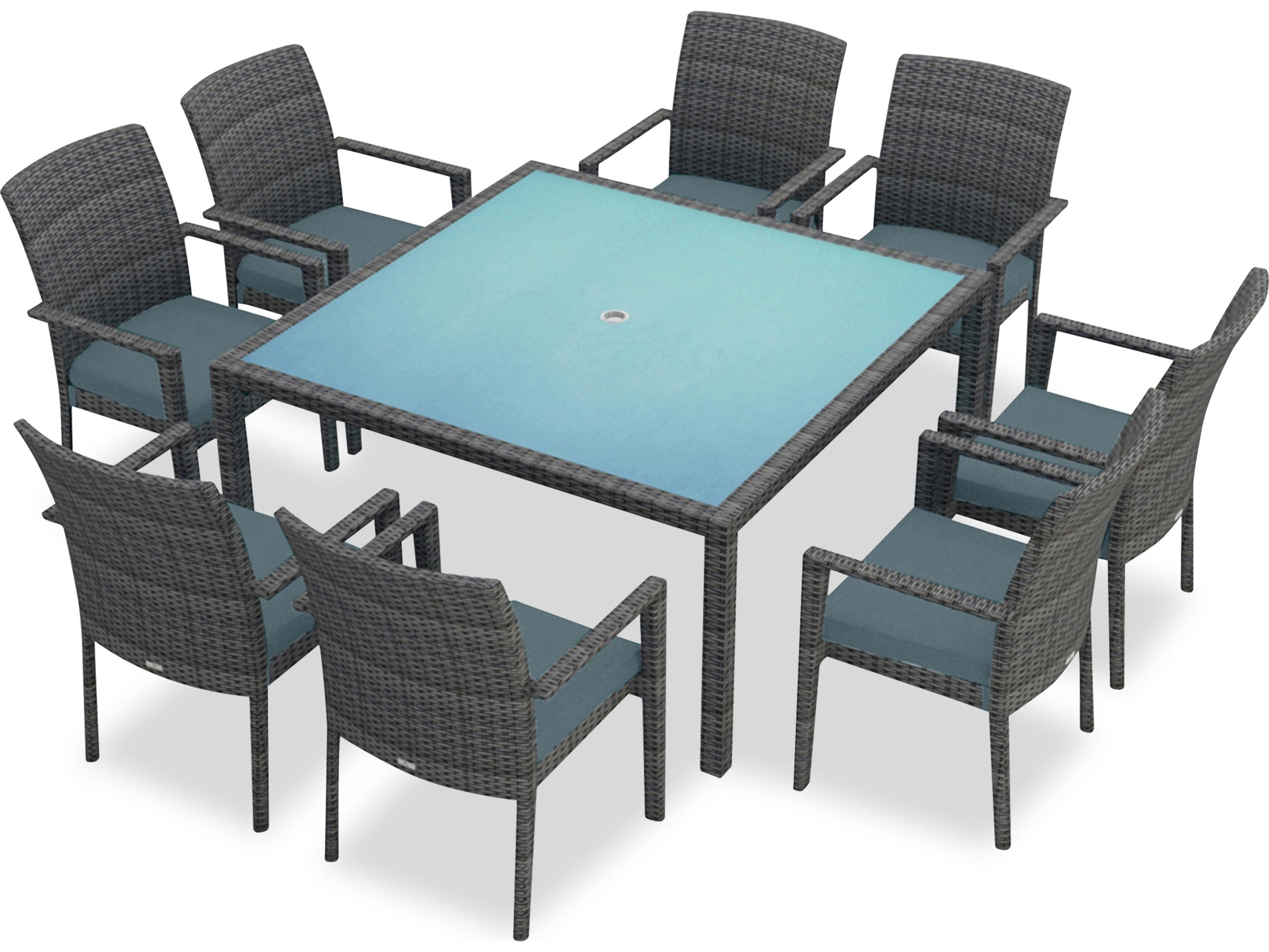 Harmonia Living District Wicker 9 Piece Patio Dining Set