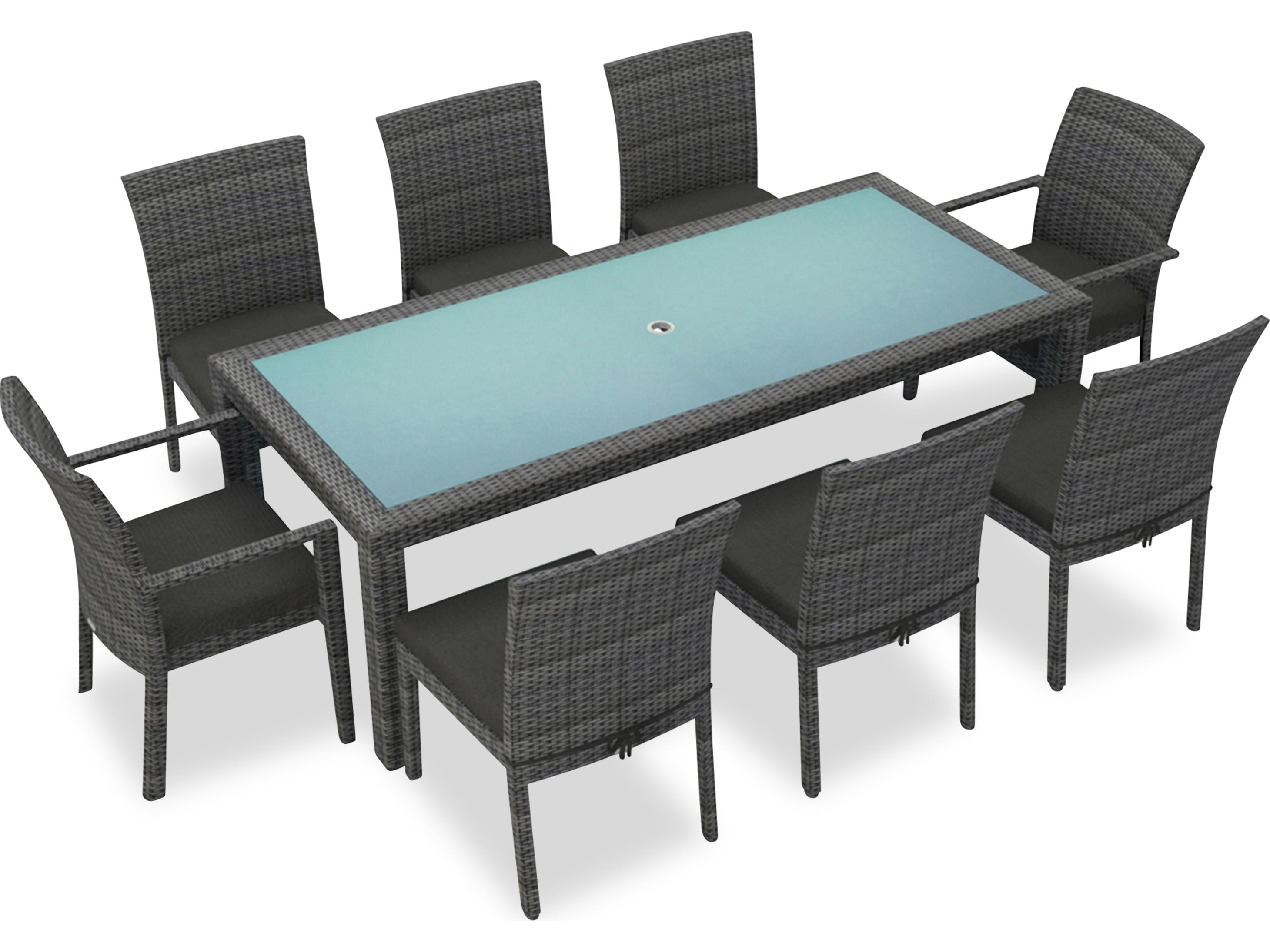 Harmonia Living District Wicker 9 Piece Outdoor Dining Set