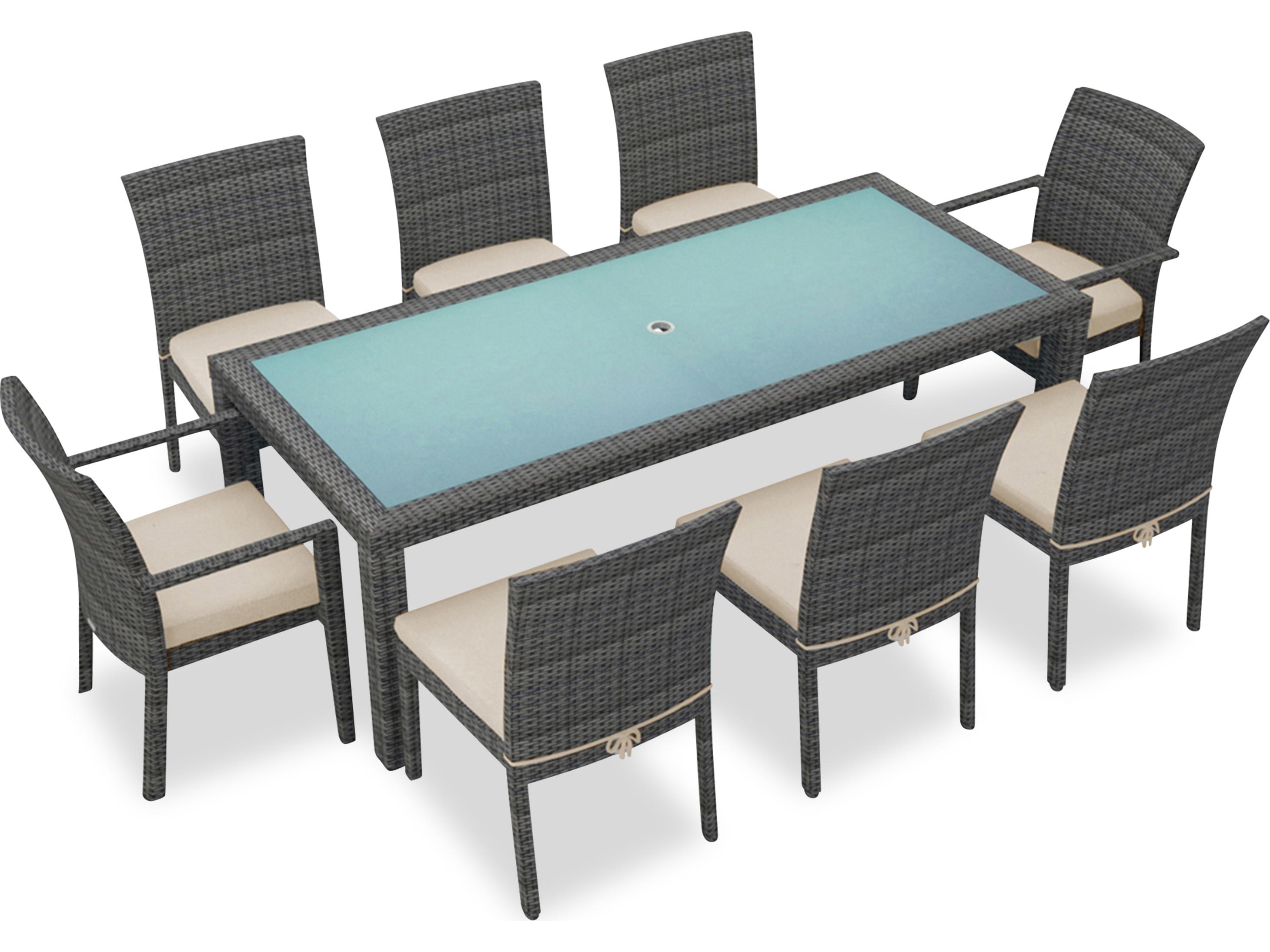 Harmonia Living District Wicker 9 Piece Outdoor Dining Set