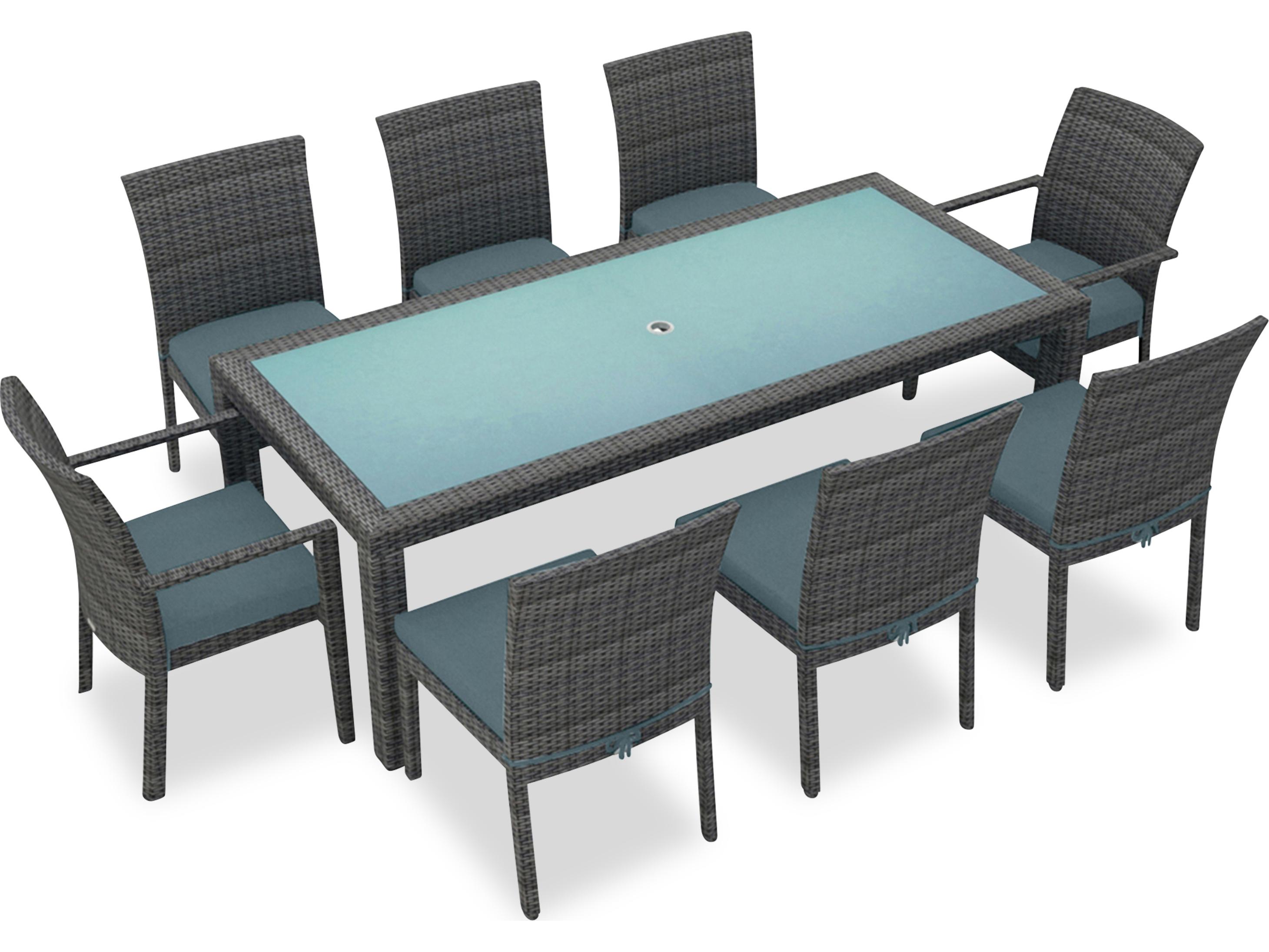 Harmonia Living District Wicker 9 Piece Outdoor Dining Set