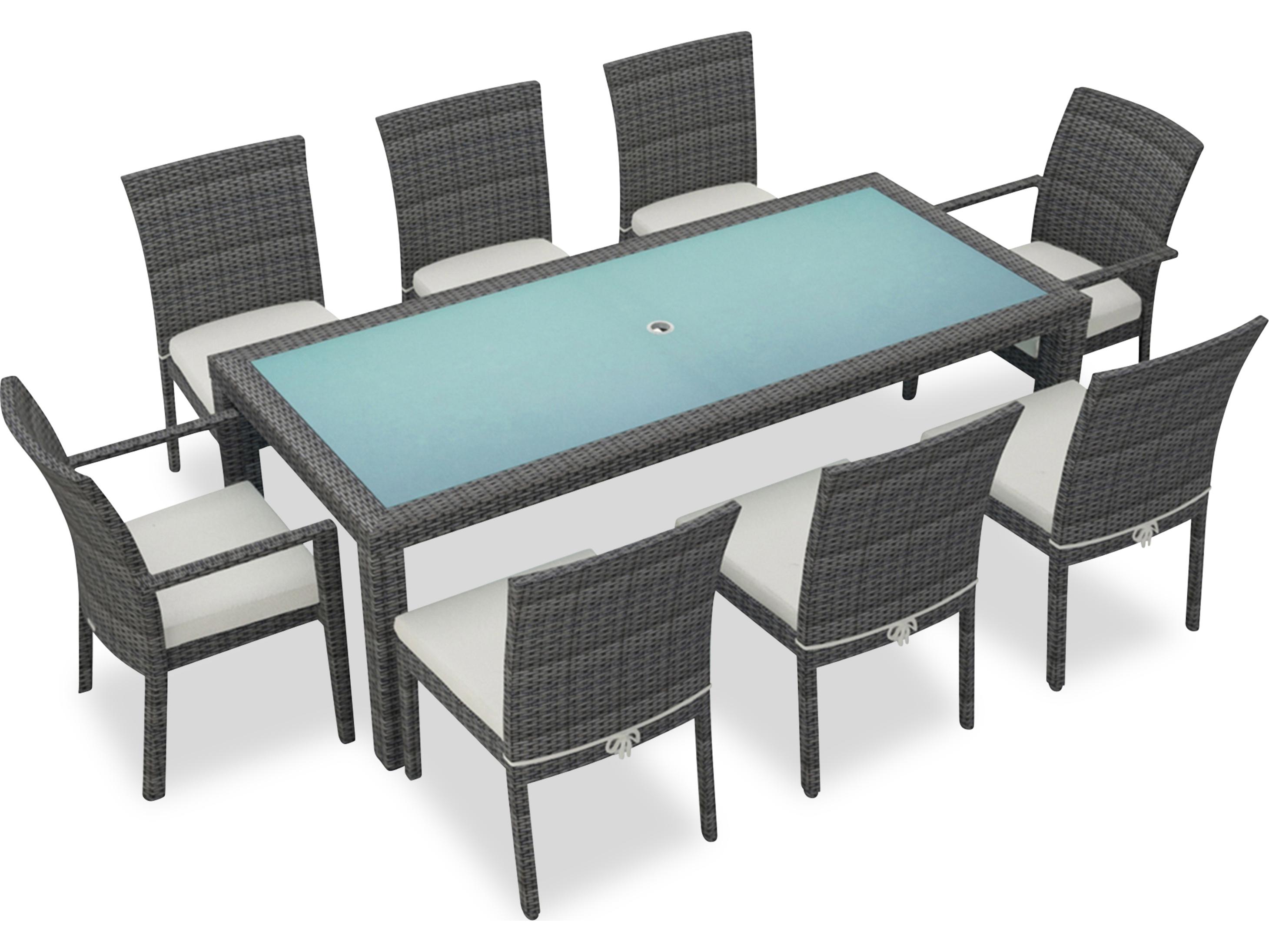 Harmonia Living District Wicker 9 Piece Outdoor Dining Set