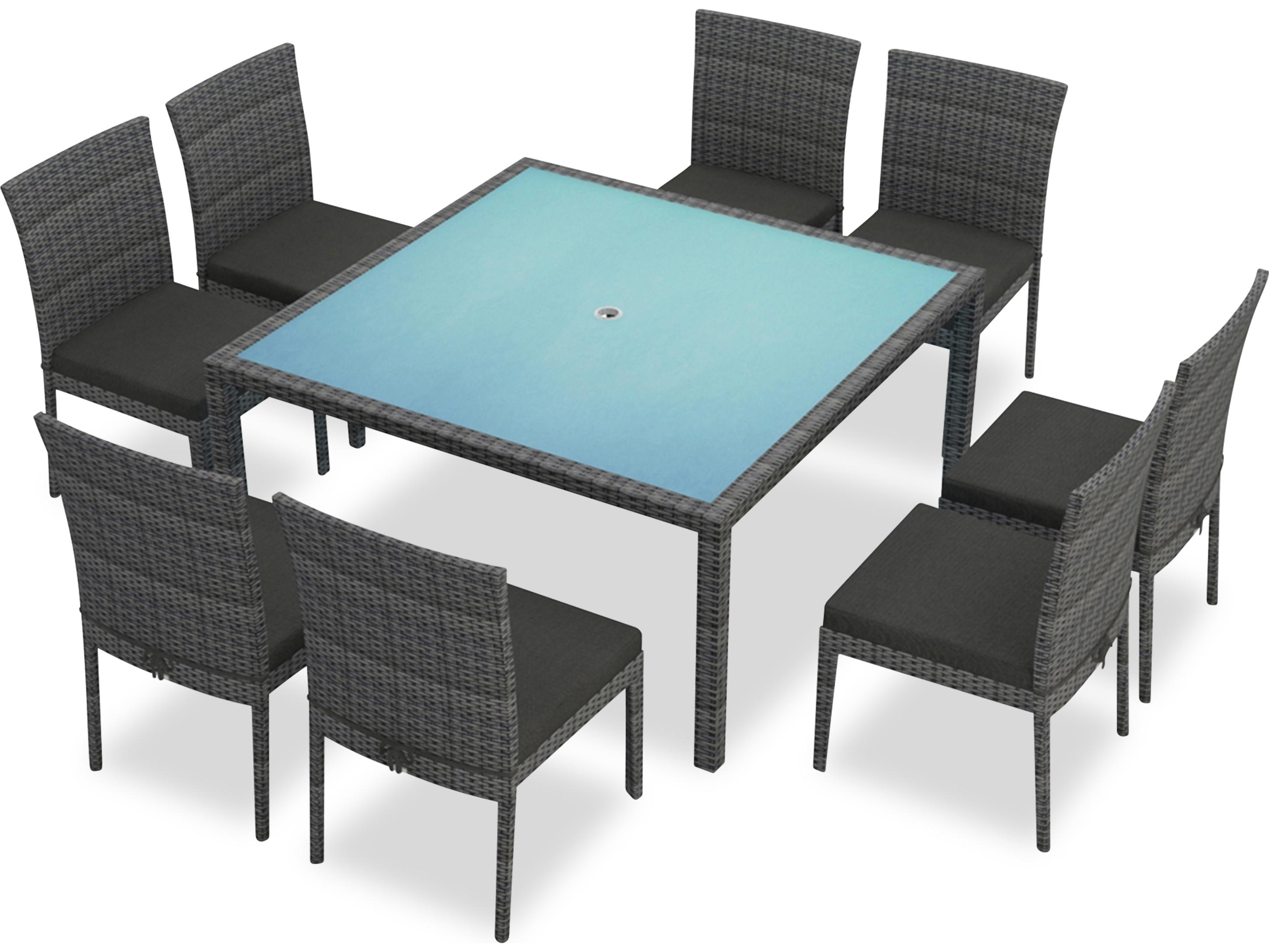 Harmonia Living District Wicker 9 Piece Outdoor Patio Dining Set