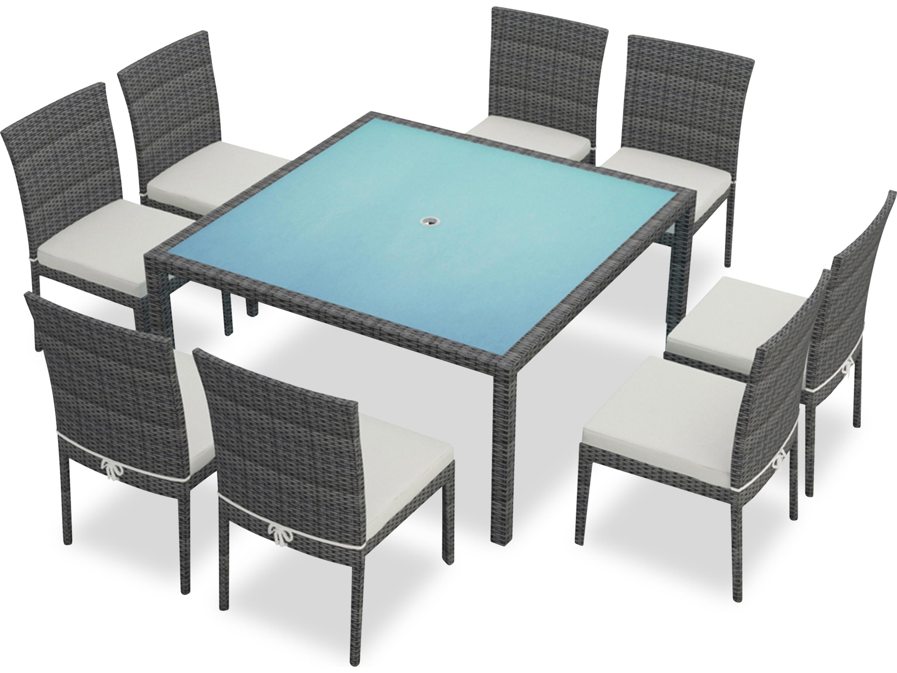 Harmonia Living District Wicker 9 Piece Outdoor Patio Dining Set